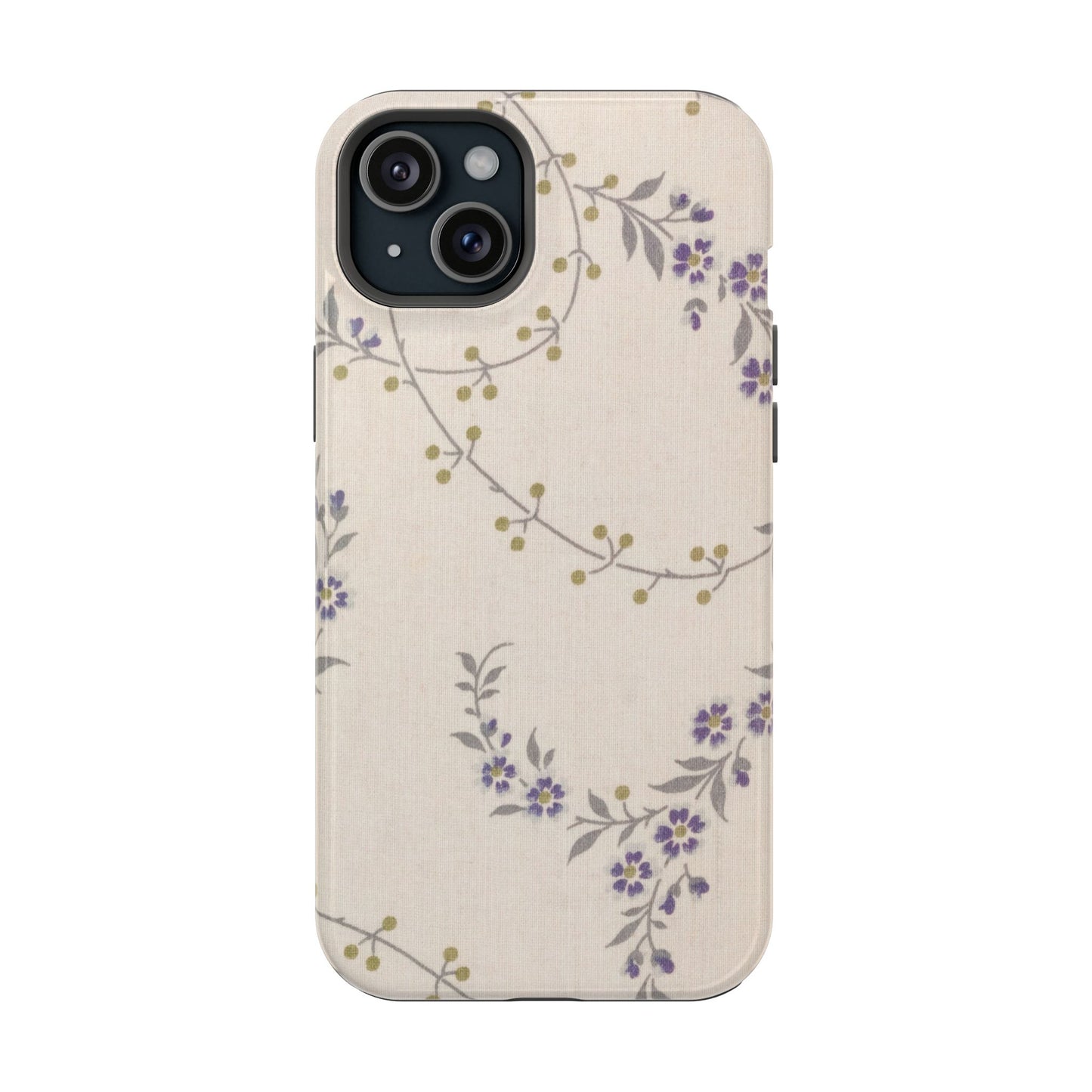 Purple Floral Design - Iphone Magnetic Tough Case