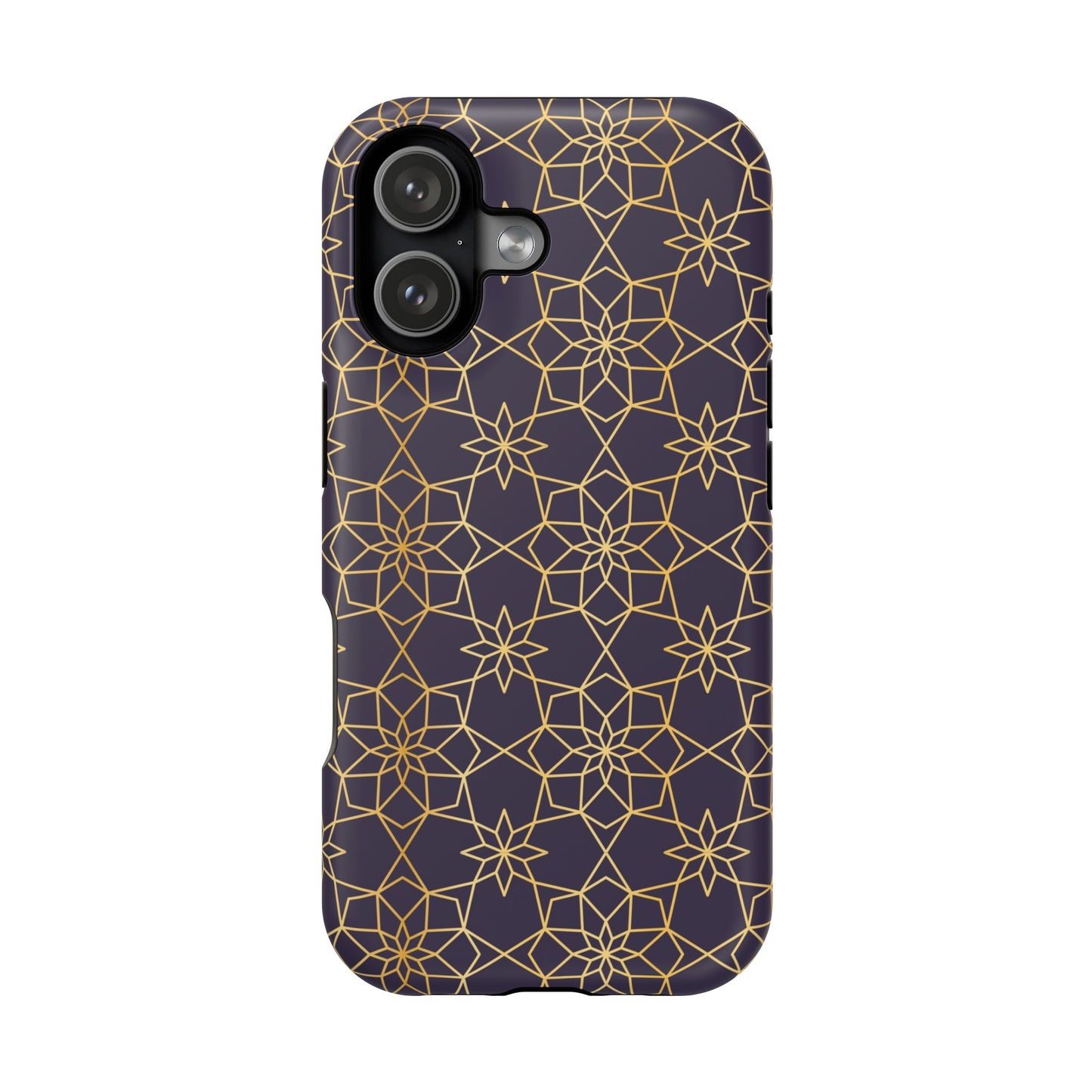 Gold and Purple Geometric Design Iphone Magnetic Tough Case