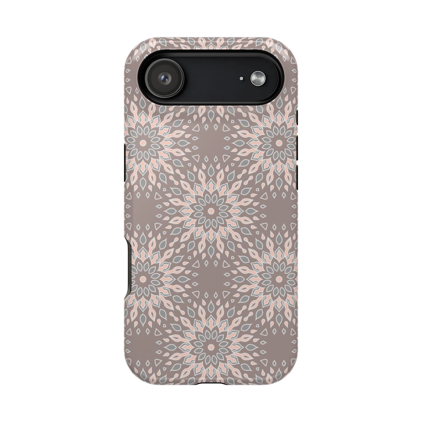 Beige Floral Design - Iphone Magnetic Tough Case