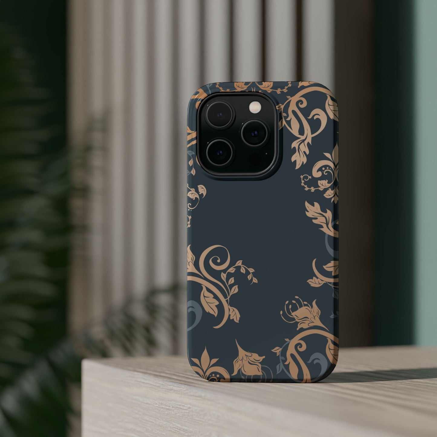 Gold flowers Iphone Magnetic Tough Cases