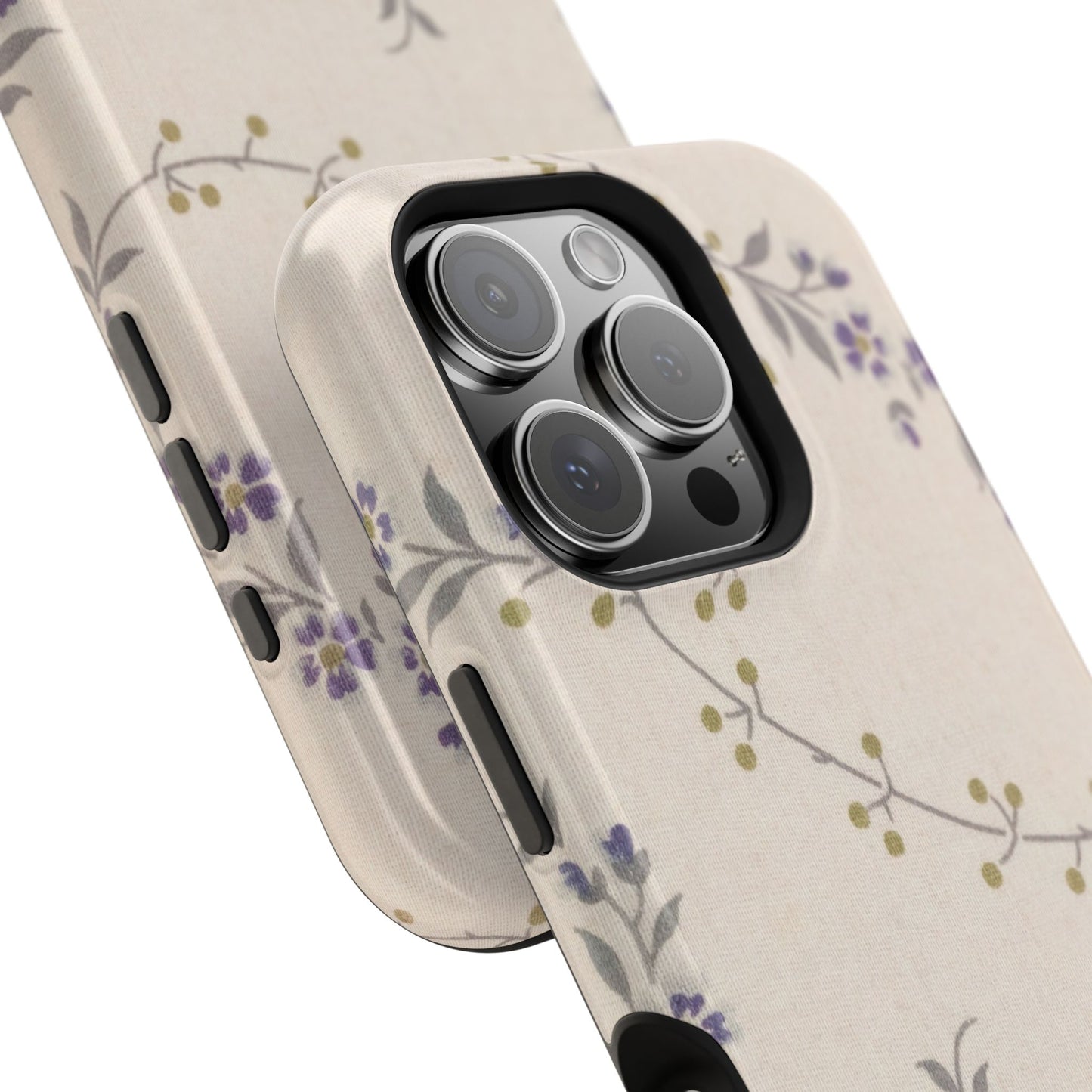 Purple Floral Design - Iphone Magnetic Tough Case