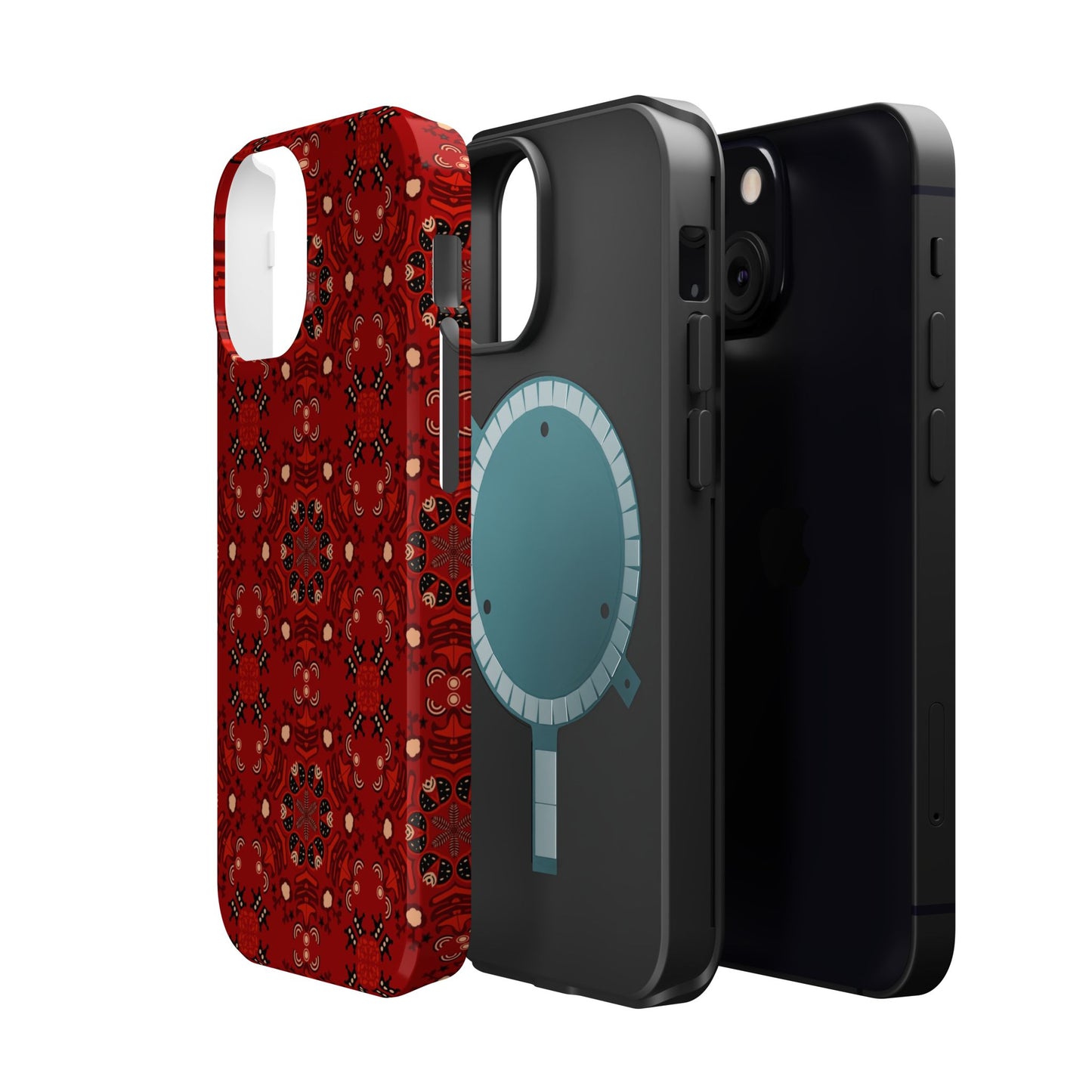 Red geometric Design - Iphone Magnetic Tough Case