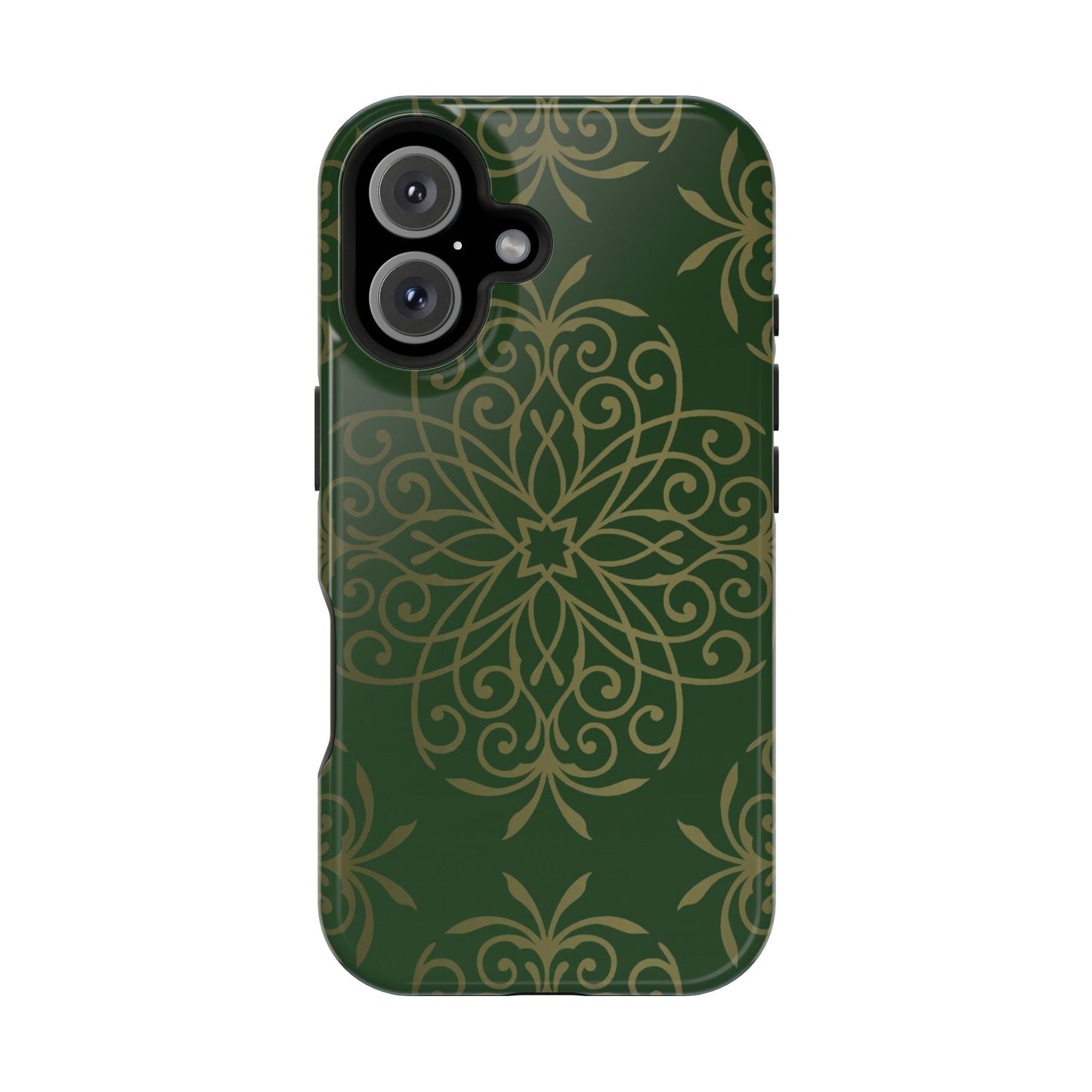 Gold and Green Flowery Design - Iphone Magnetic Tough Case