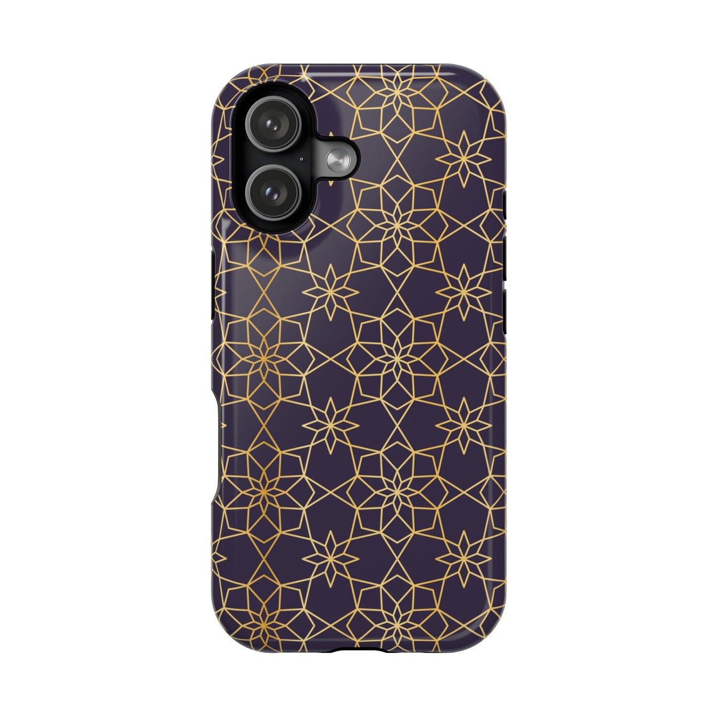 Gold and Purple Geometric Design Iphone Magnetic Tough Case