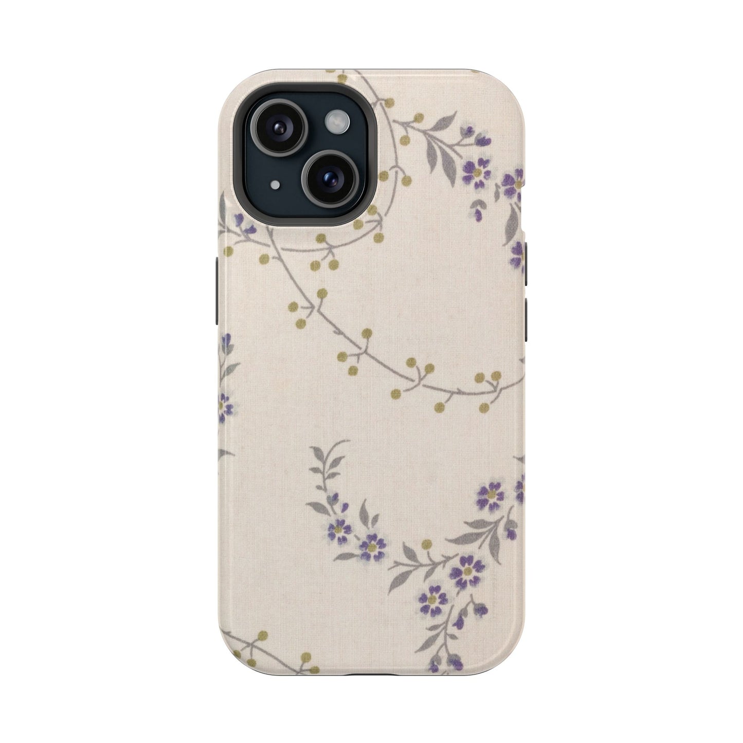 Purple Floral Design - Iphone Magnetic Tough Case