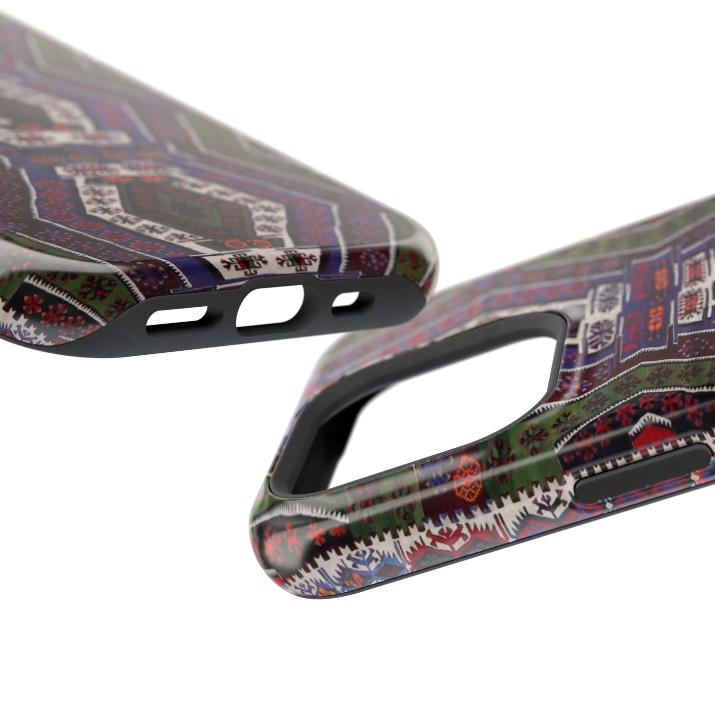 Purple and Green Geometric Design - Iphone Magnetic Tough Case