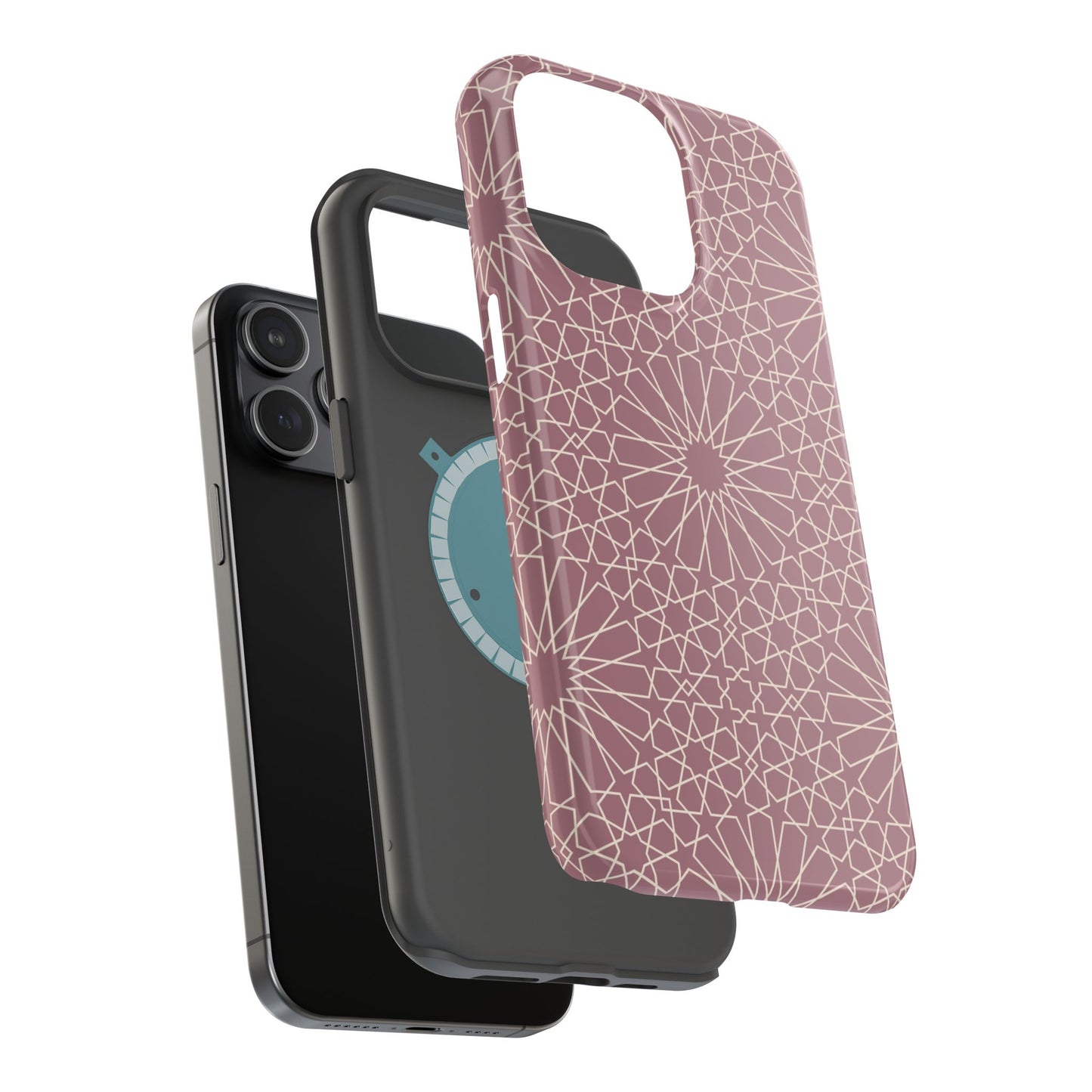 Pink Flower 🌸 Geometric Design Iphone Magnetic Tough Case