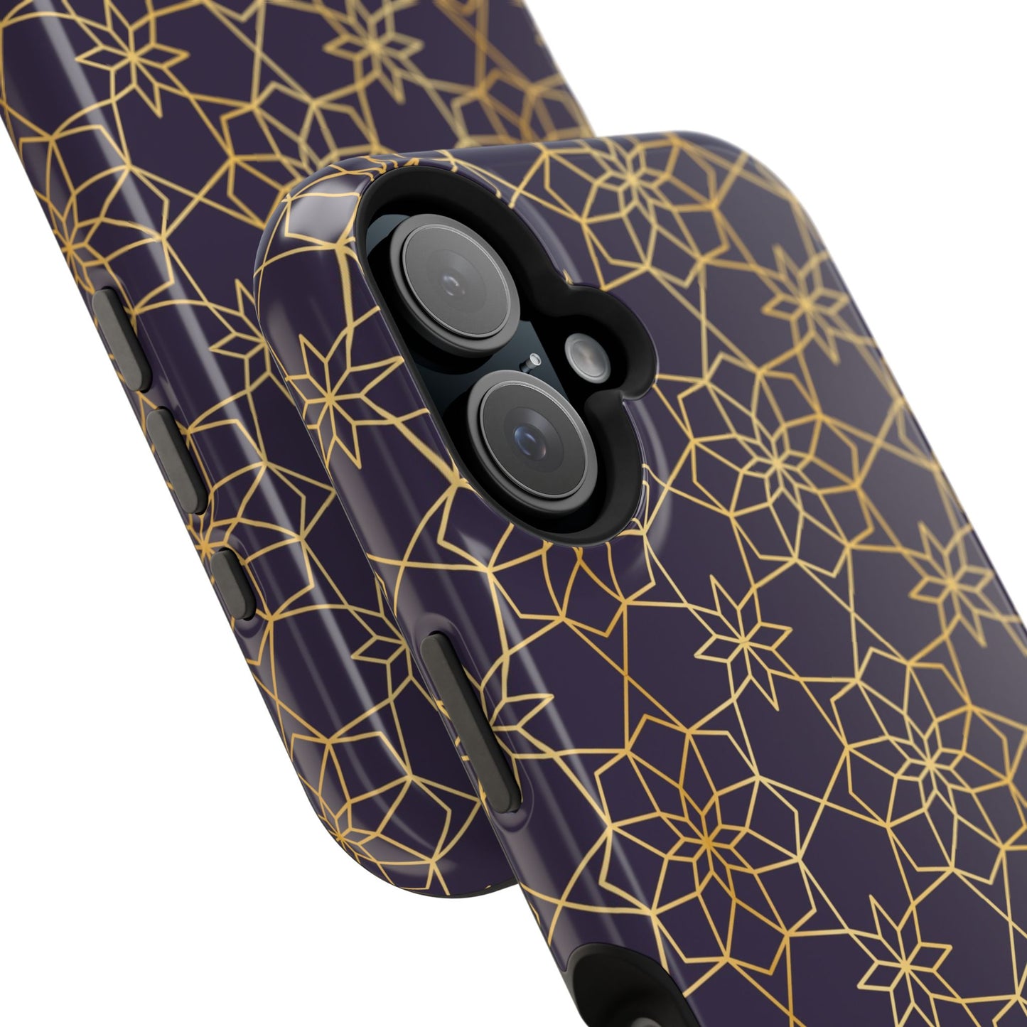 Gold and Purple Geometric Design Iphone Magnetic Tough Case