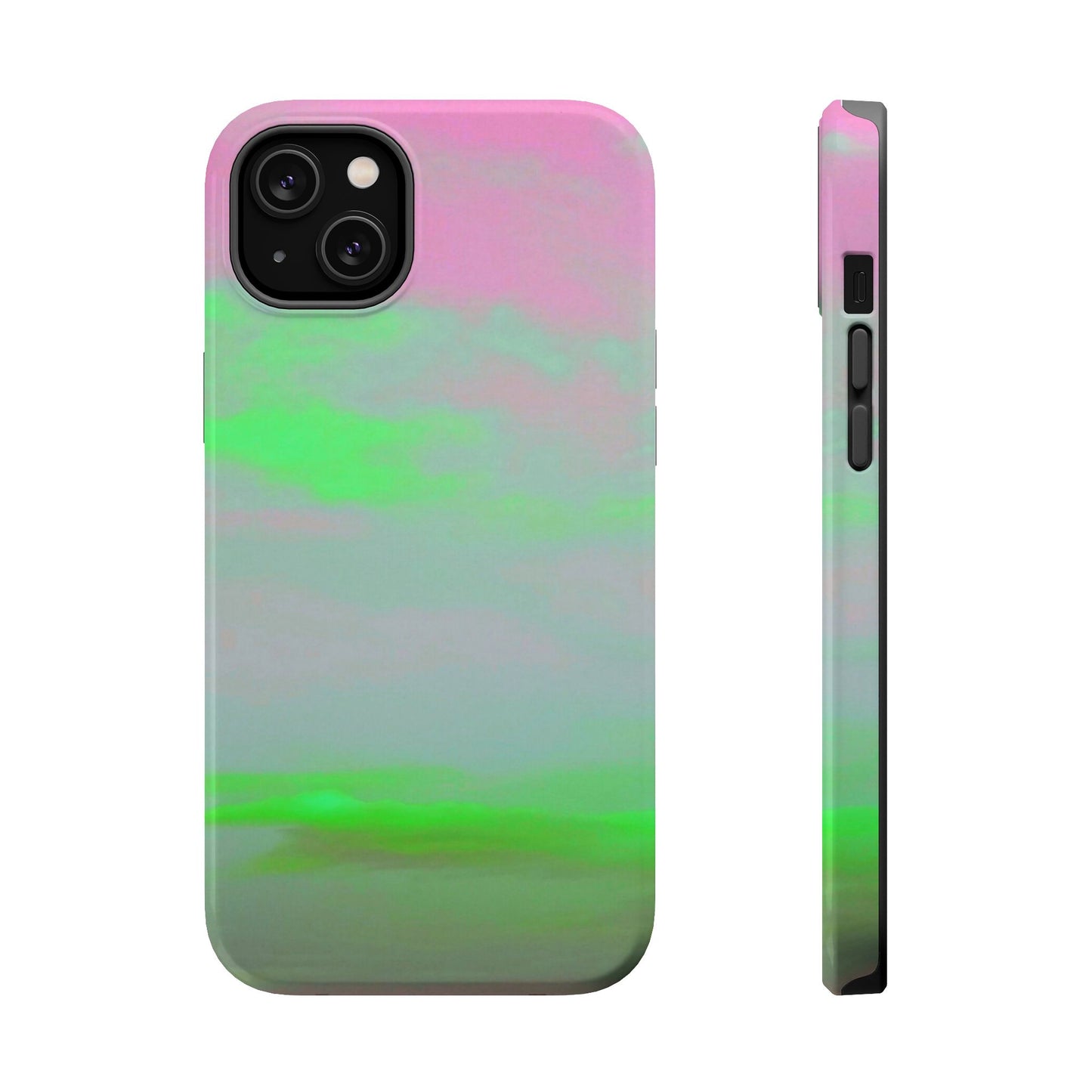 Green and pink sky Design - Iphone Magnetic Tough Case