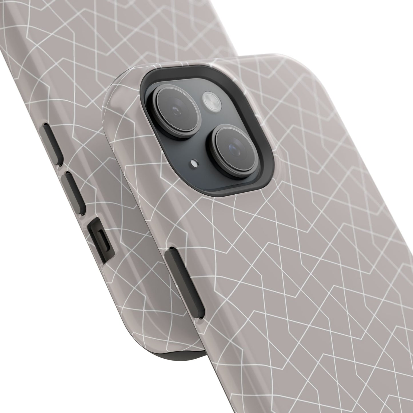 Beige and white geometric Design - Iphone Magnetic Tough Case