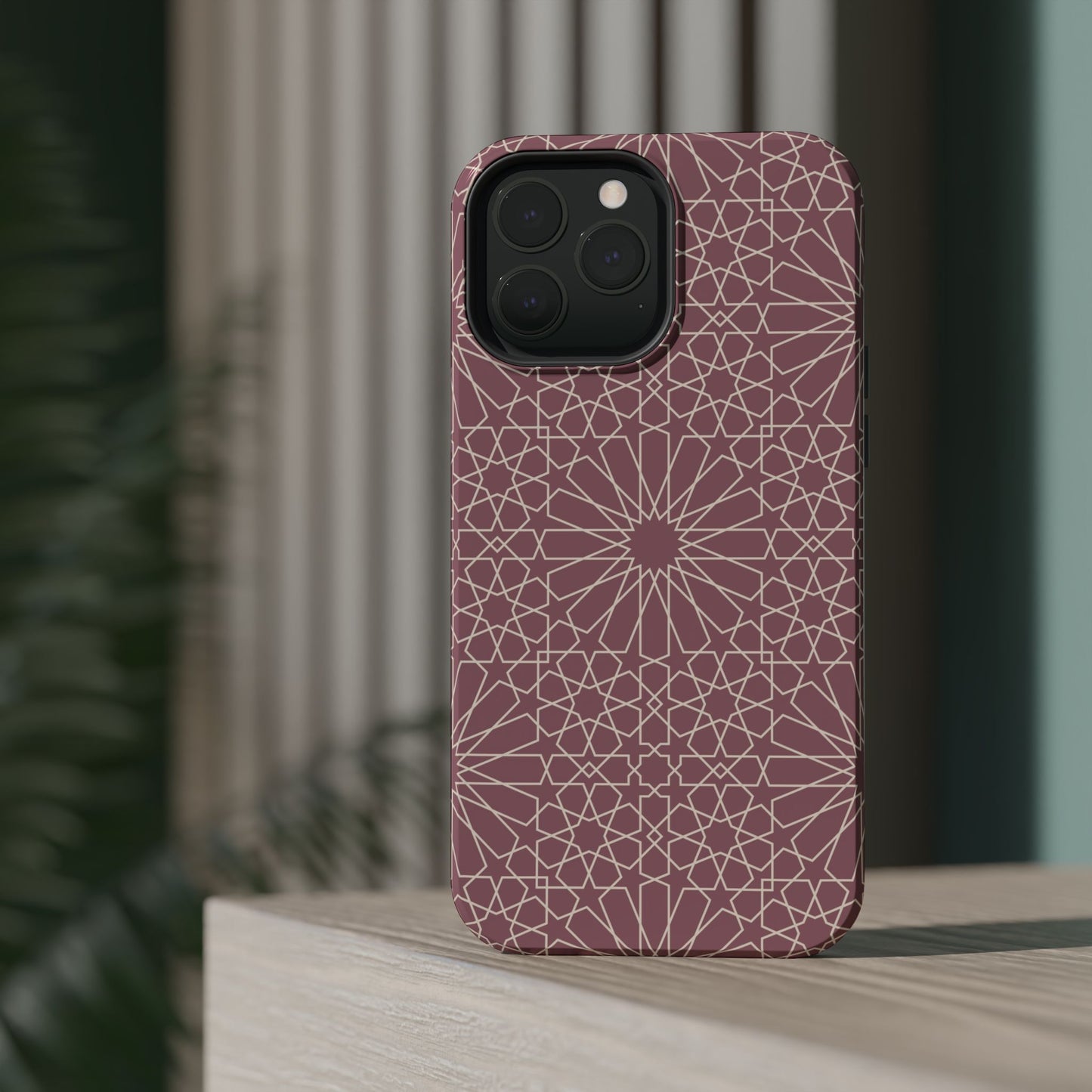 Pink Flower 🌸 Geometric Design Iphone Magnetic Tough Case