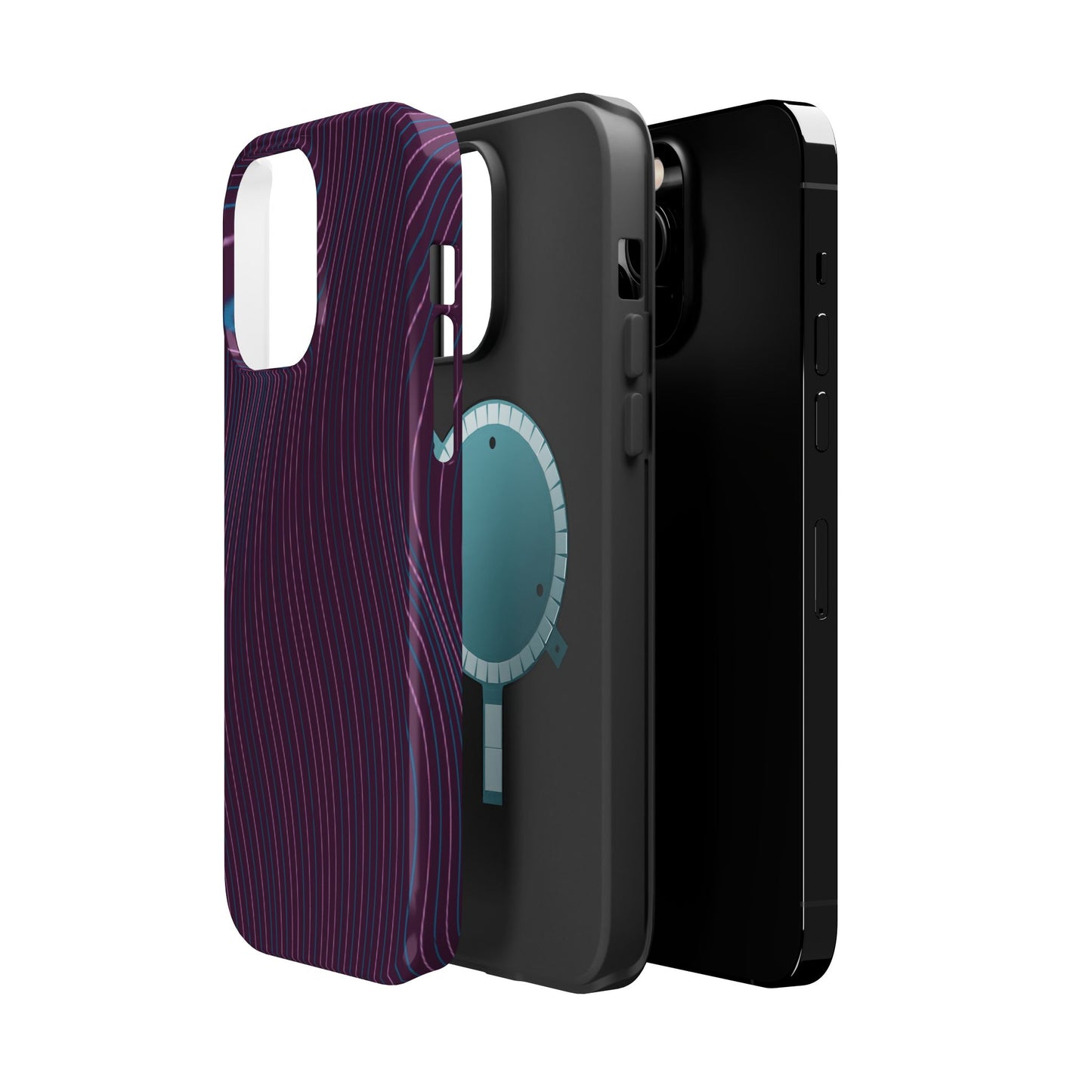 Purple Line Pattern Design - Iphone Magnetic Tough Case