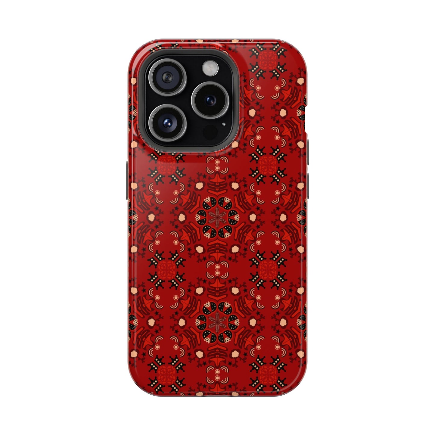 Red geometric Design - Iphone Magnetic Tough Case
