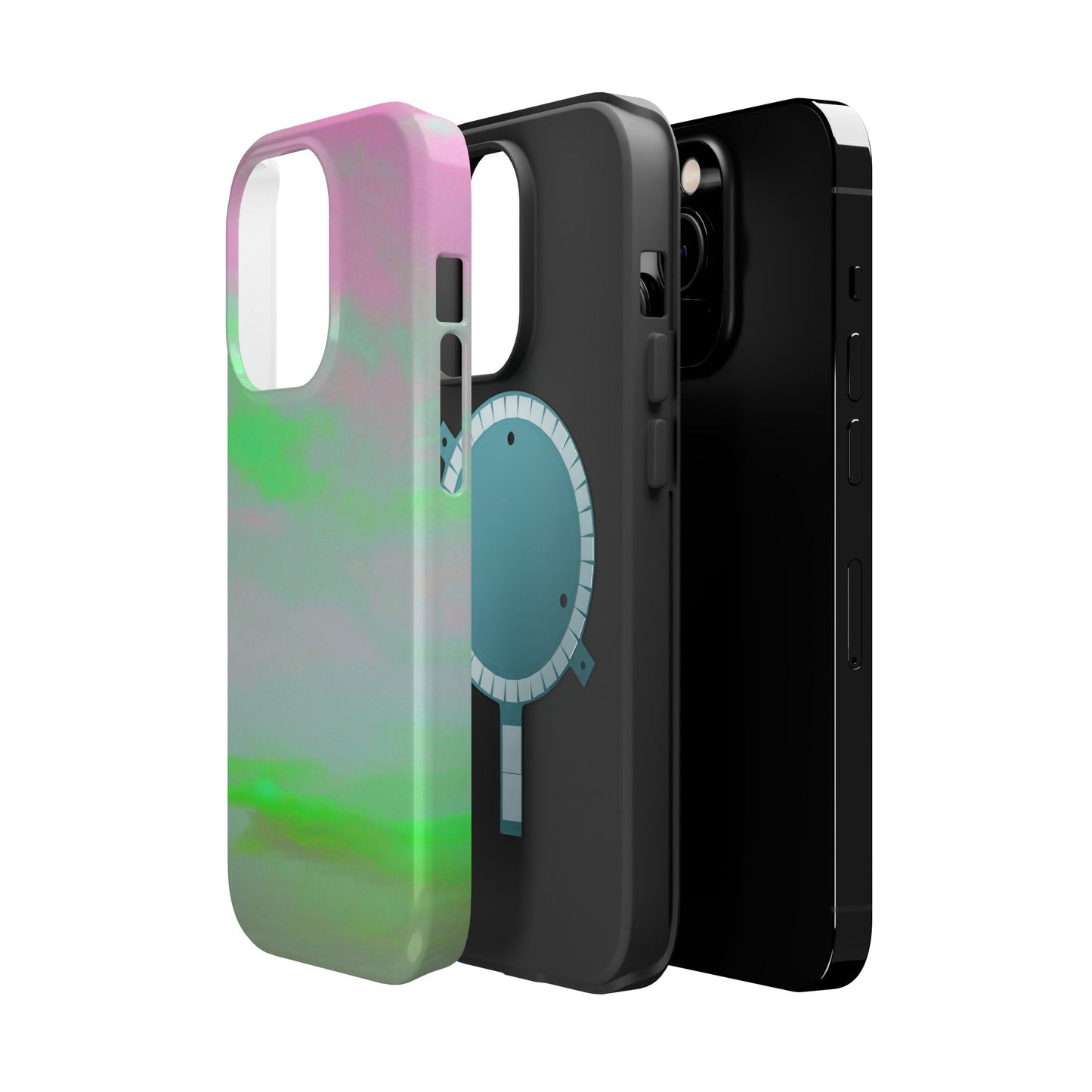 Green and pink sky Design - Iphone Magnetic Tough Case