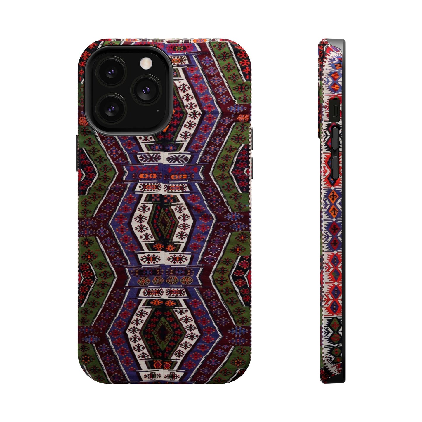 Purple and Green Geometric Design - Iphone Magnetic Tough Case