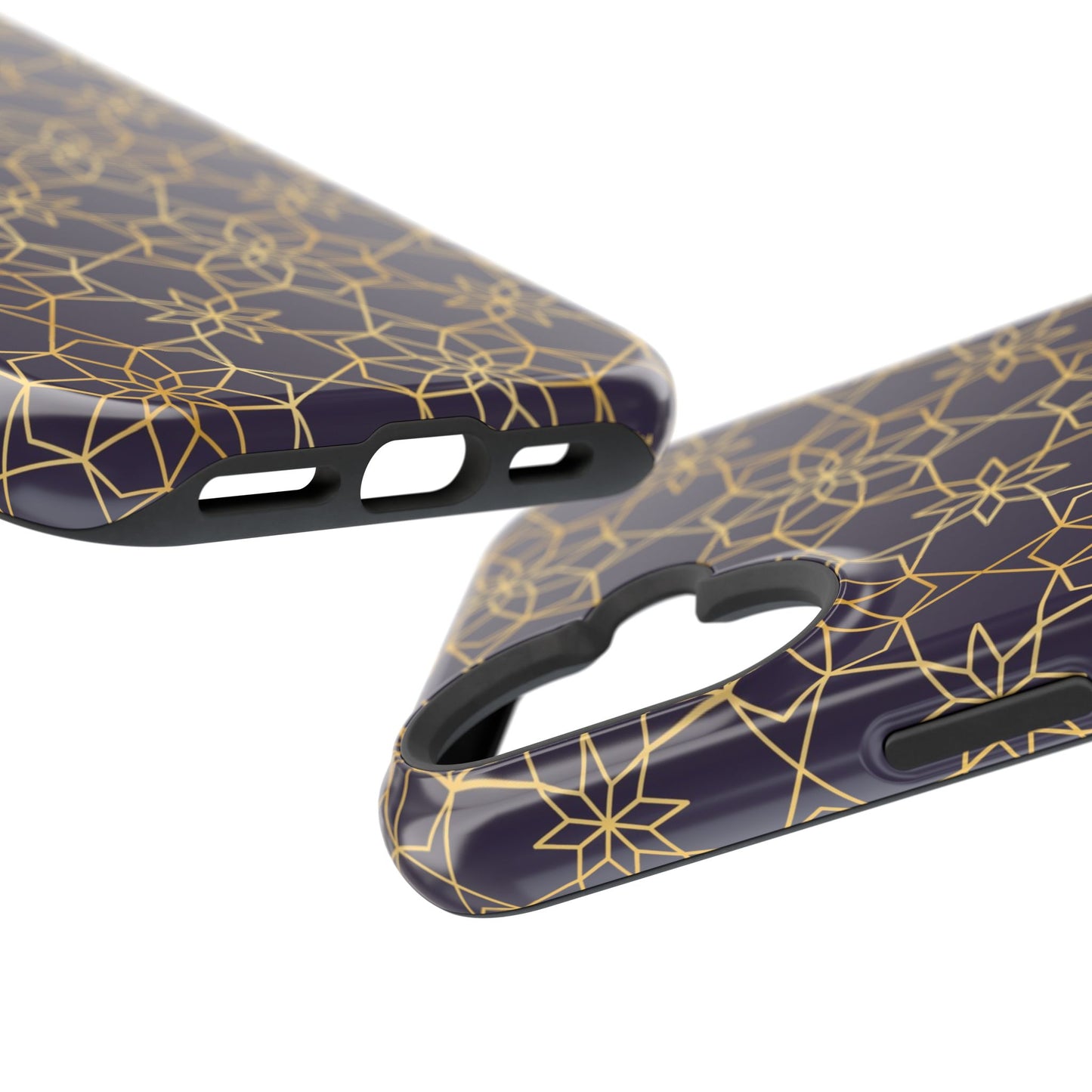 Gold and Purple Geometric Design Iphone Magnetic Tough Case
