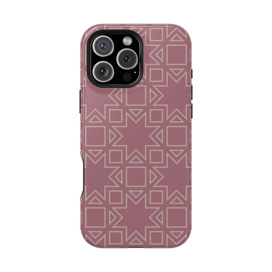 Pink Star ⭐️ Geometric Design - Iphone Magnetic Tough Case