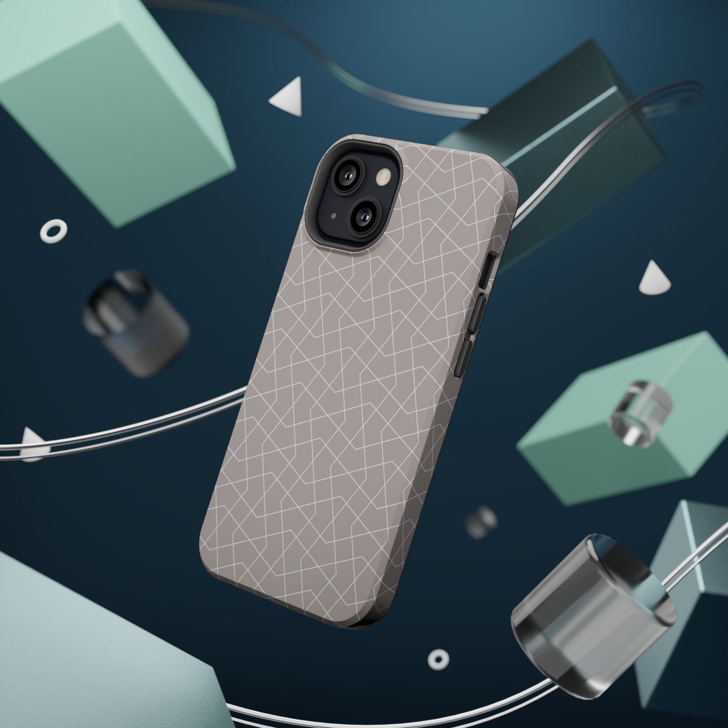 Beige and white geometric Design - Iphone Magnetic Tough Case