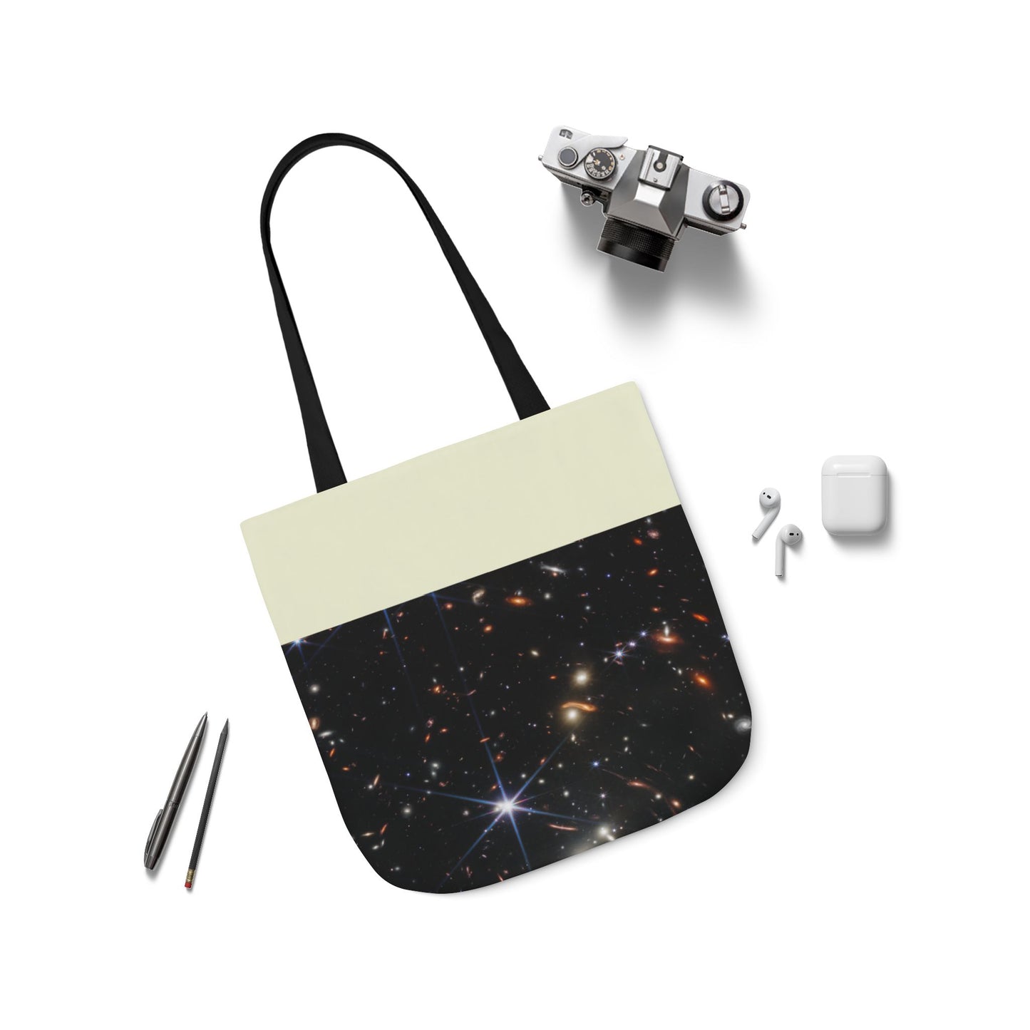 Deep Space Early Universe Canvas Tote Bag, 3-Color Straps