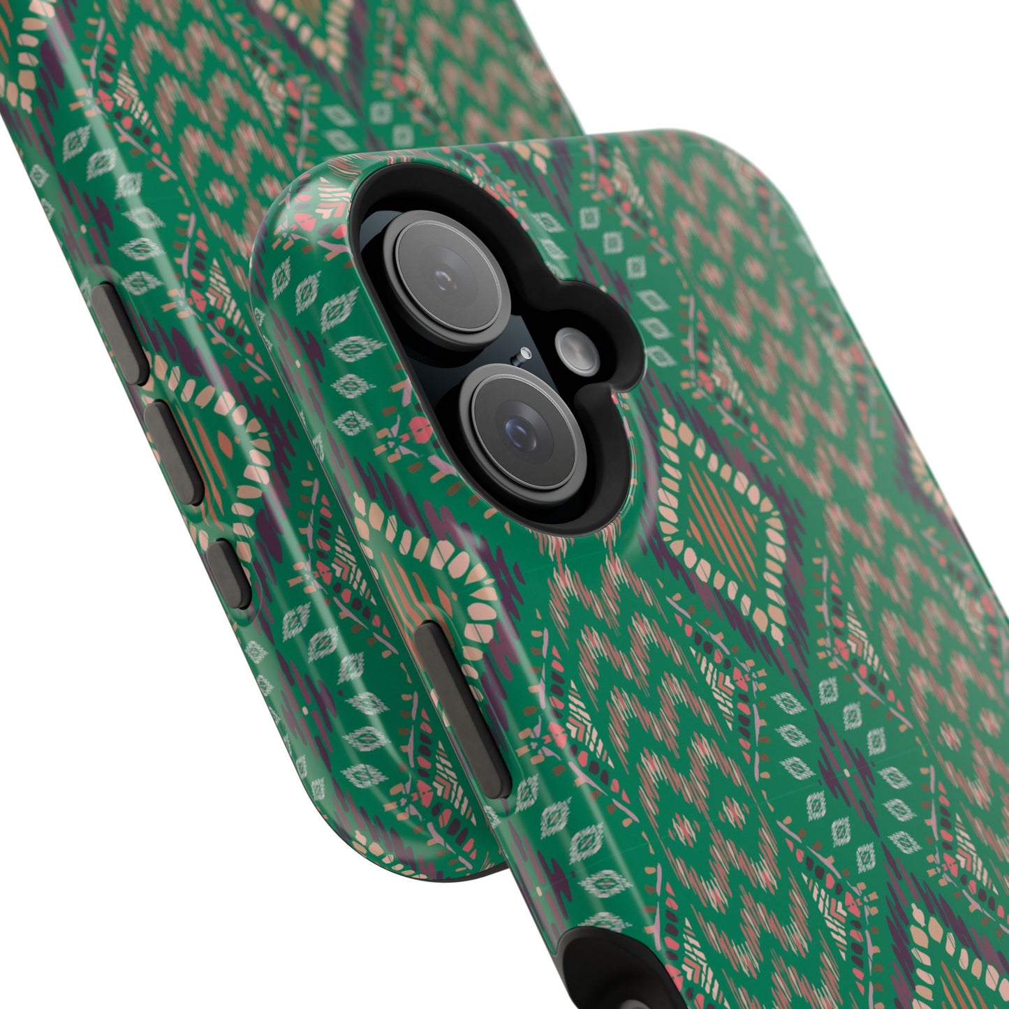 Emerald Green Geometric Design Iphone Magnetic Tough Case
