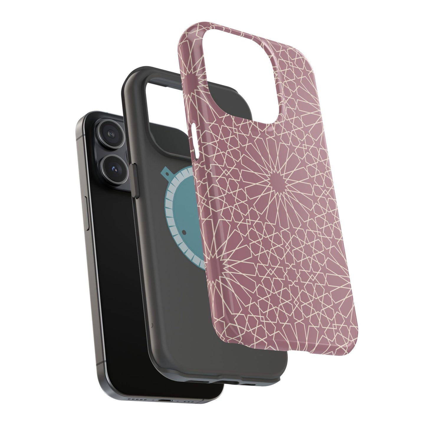 Pink Flower 🌸 Geometric Design Iphone Magnetic Tough Case