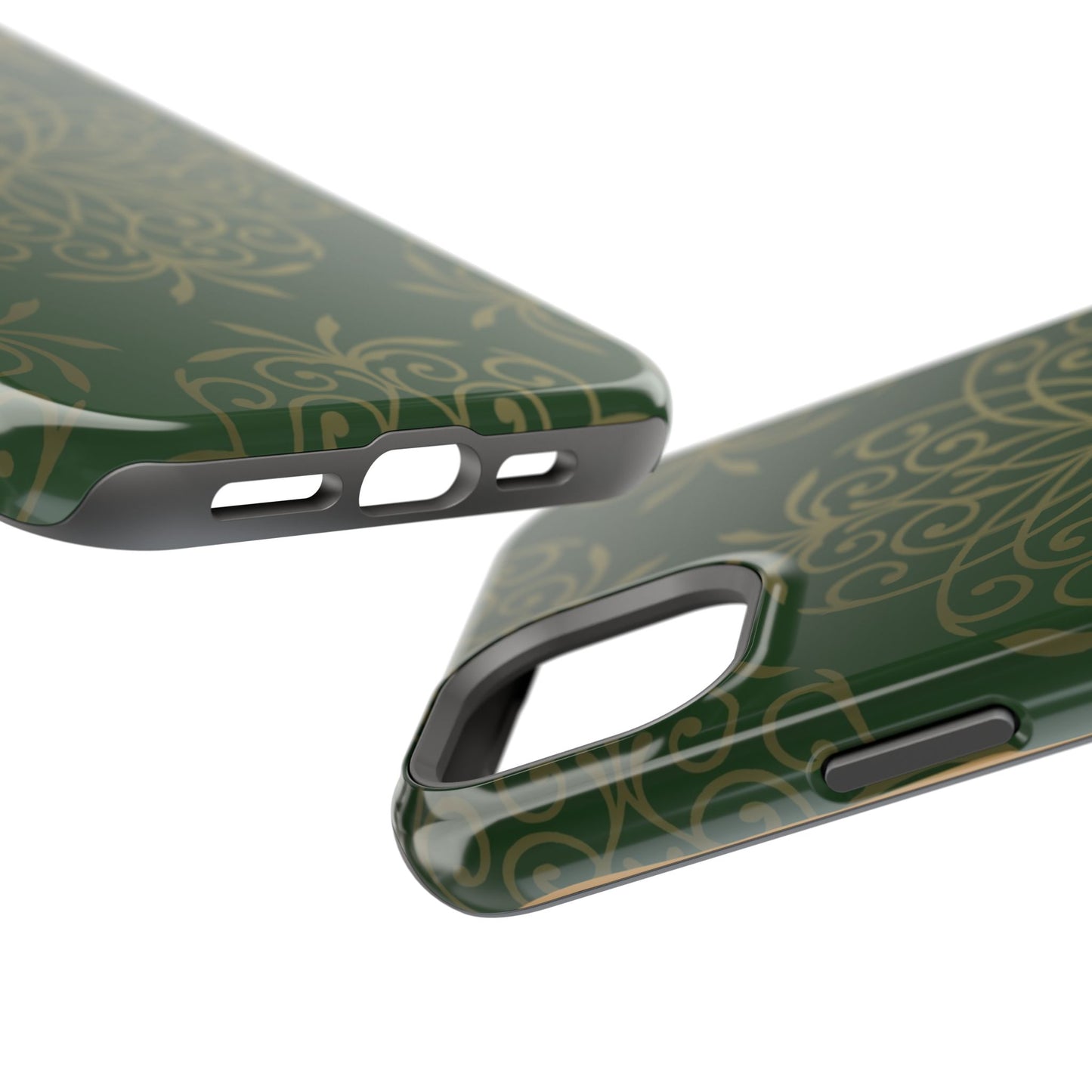 Gold and Green Flowery Design - Iphone Magnetic Tough Case