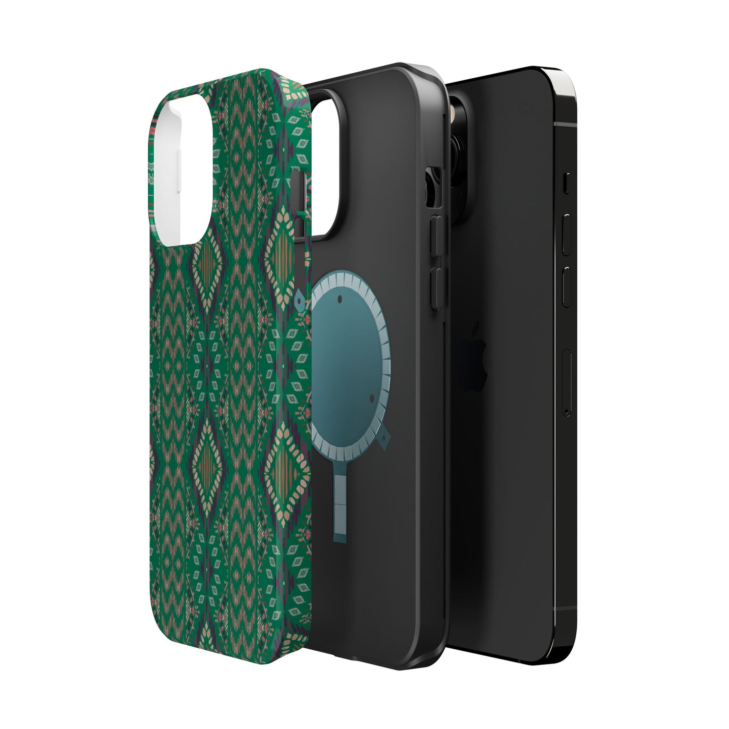 Emerald Green Geometric Design Iphone Magnetic Tough Case