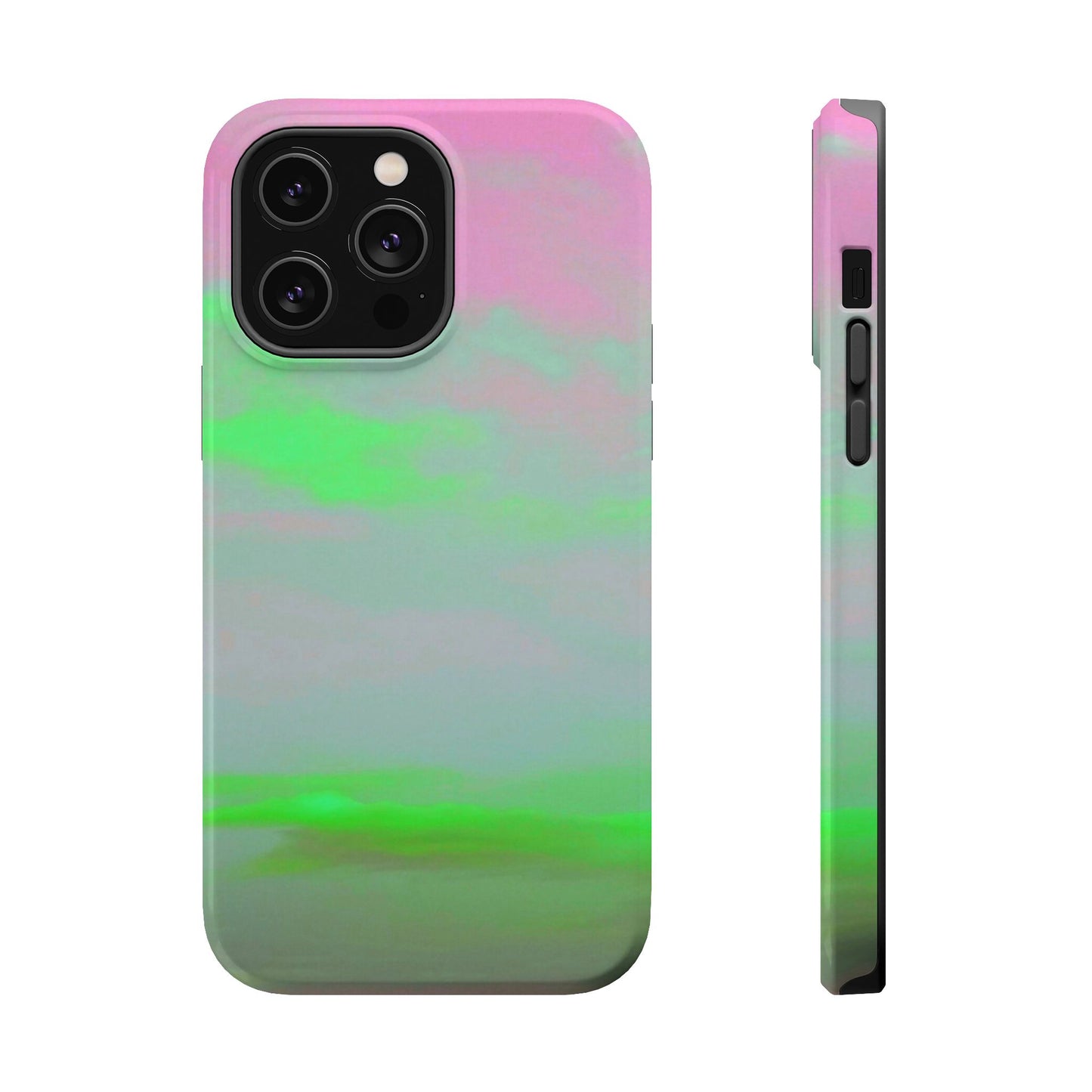 Green and pink sky Design - Iphone Magnetic Tough Case