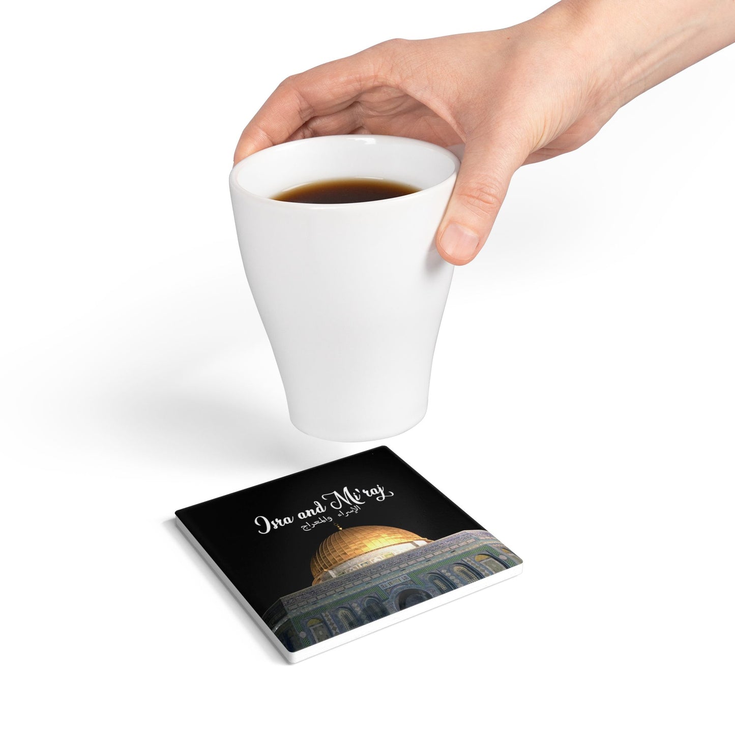 Isra and Mi3raj Ceramic Coaster