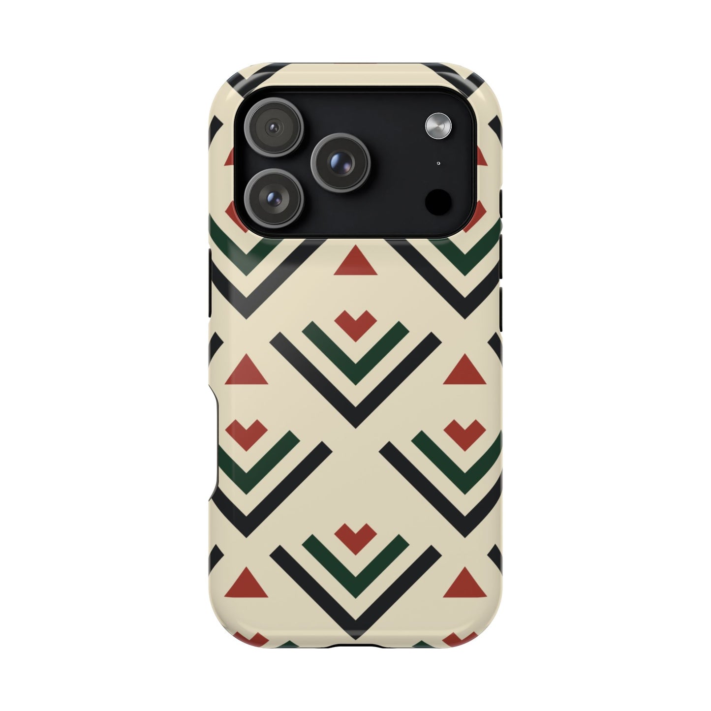 Red Black Green Geometric Design Iphone Magnetic Tough Case