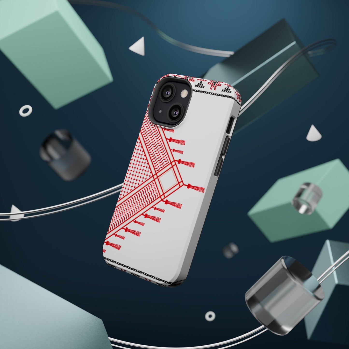 Red and White Hattah Design Iphone Magnetic Tough Case