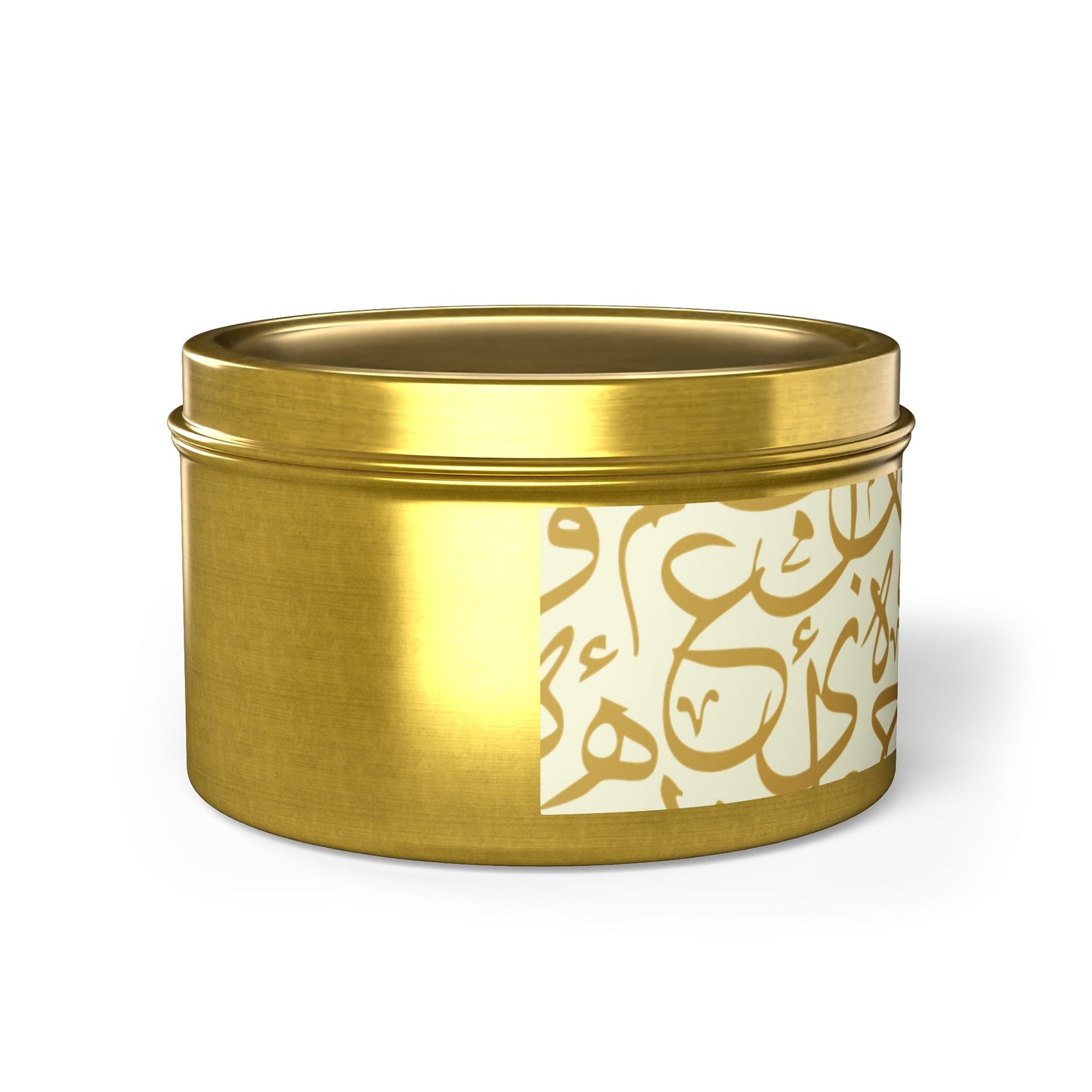 Golden Arabic Letters Script Tin Candles | Elegant Home Fragrance | Decorative Candle Gifts for All Occasions | Relaxing Aromatherapy