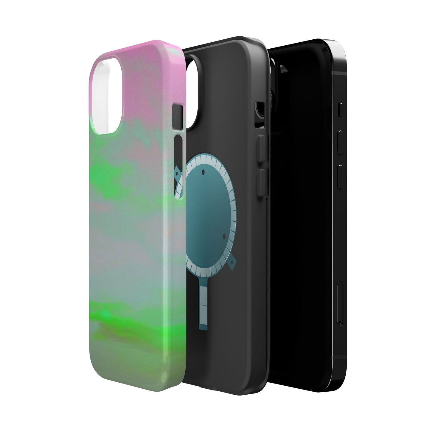 Green and pink sky Design - Iphone Magnetic Tough Case