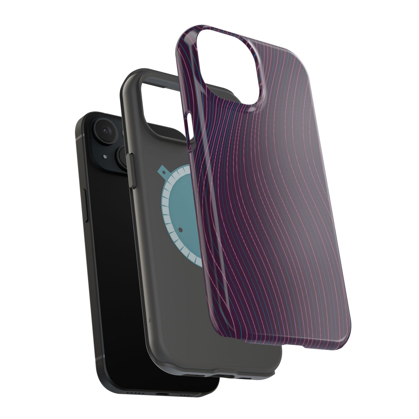 Purple Line Pattern Design - Iphone Magnetic Tough Case