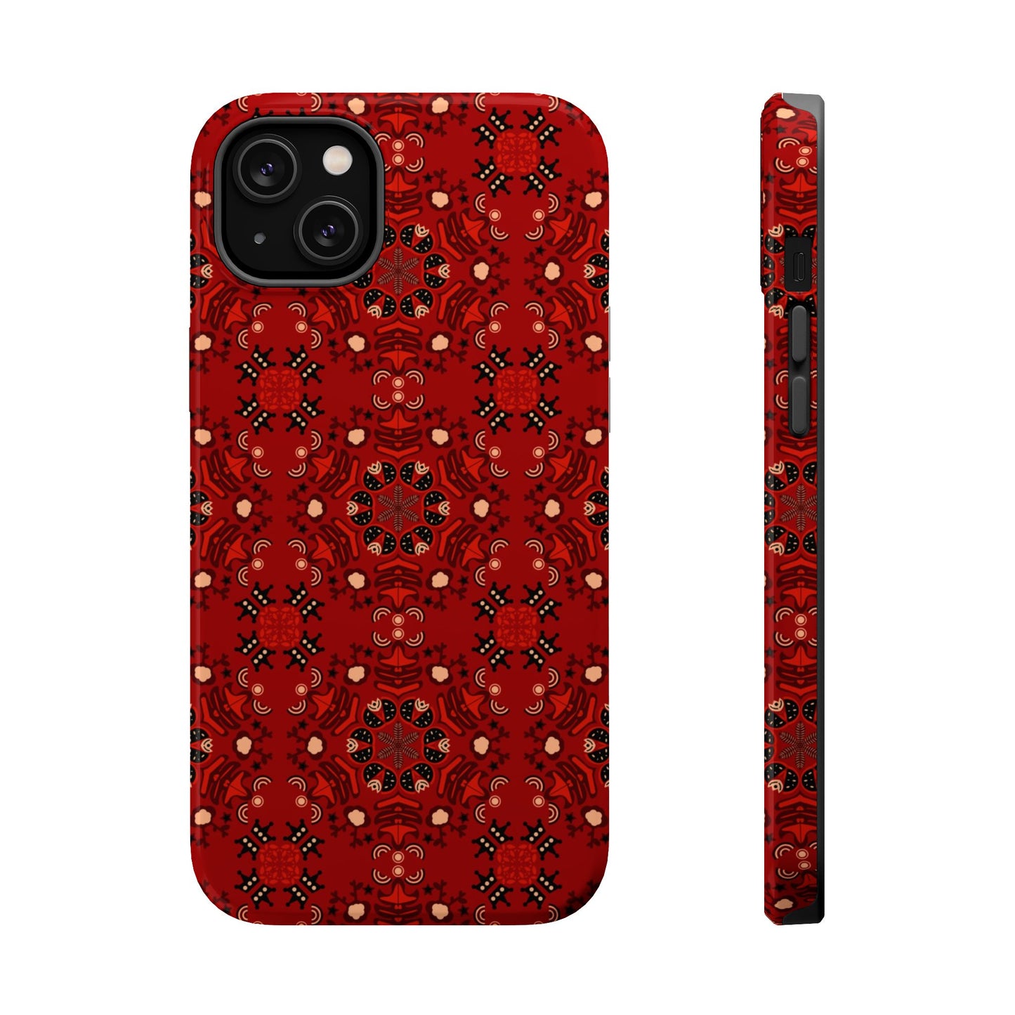 Red geometric Design - Iphone Magnetic Tough Case