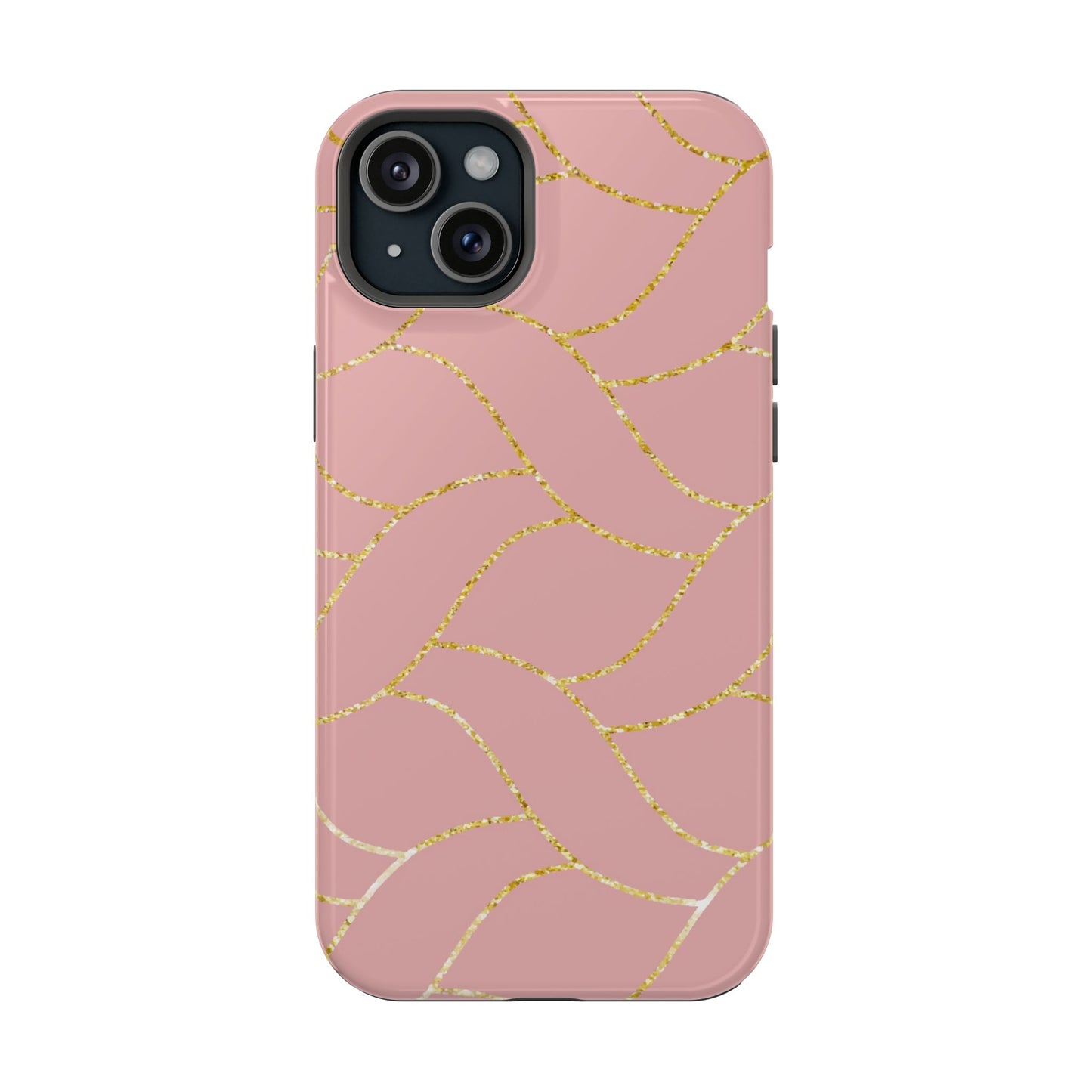 Pink and Gold Geometric Design - Iphone Magnetic Tough Case