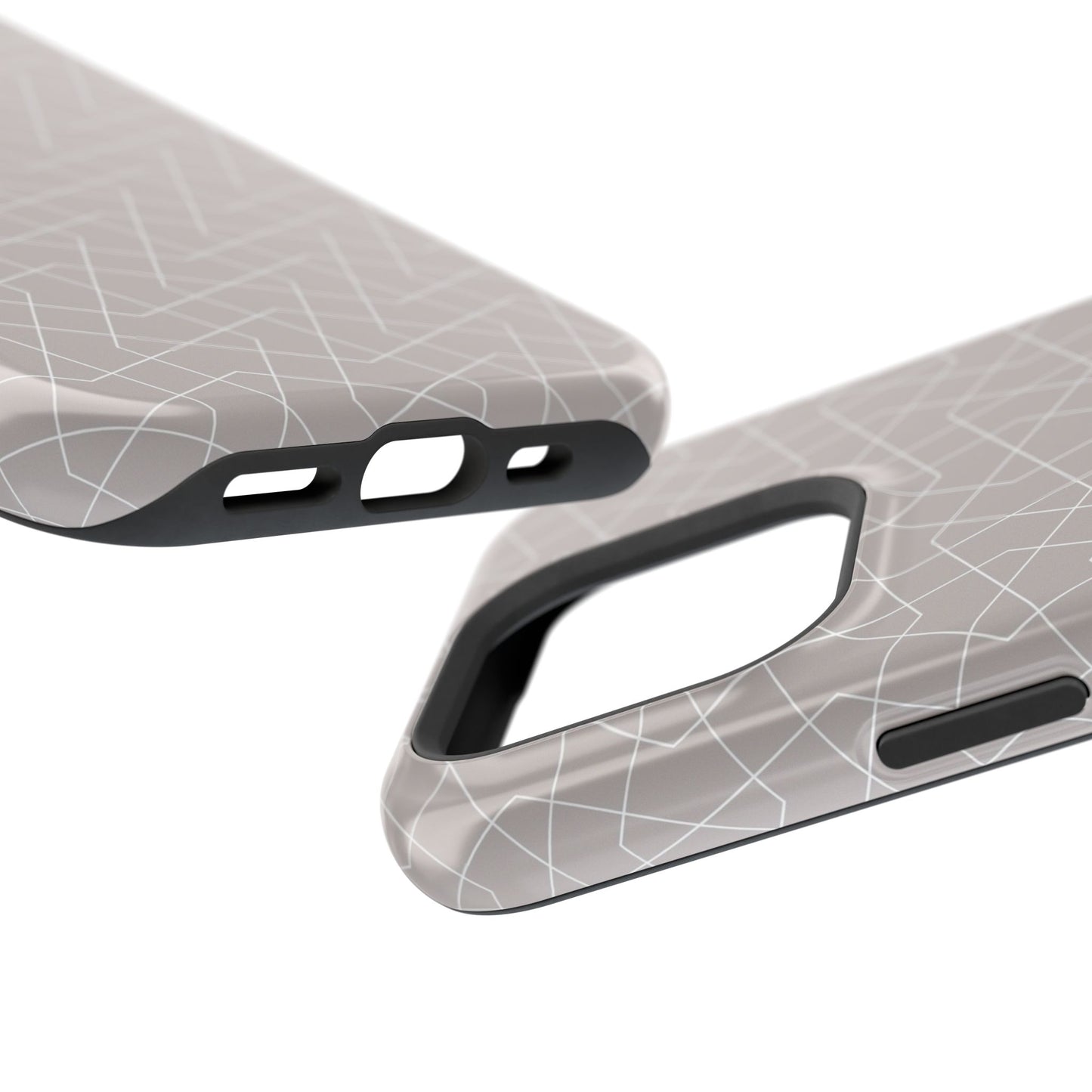 Beige and white geometric Design - Iphone Magnetic Tough Case