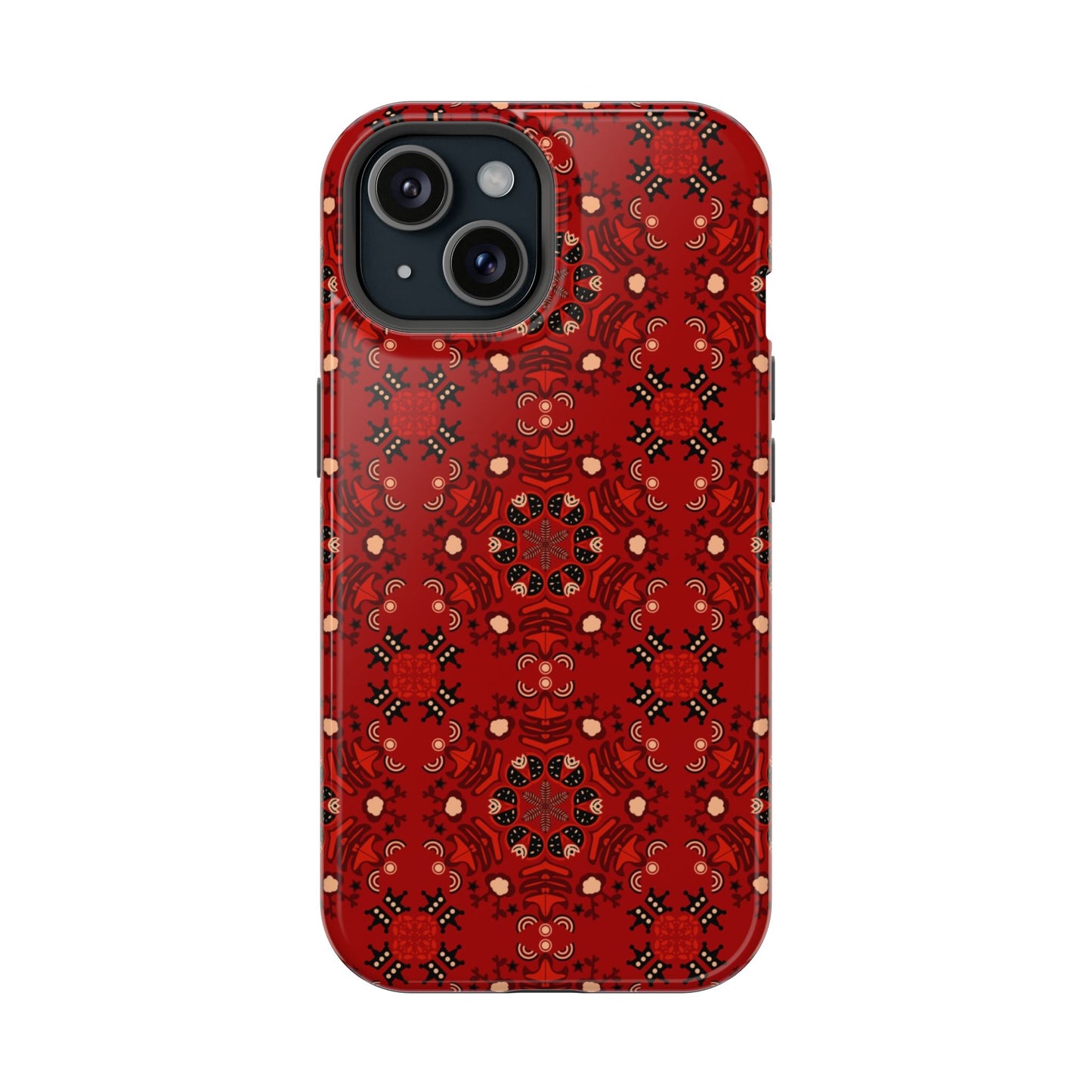 Red geometric Design - Iphone Magnetic Tough Case