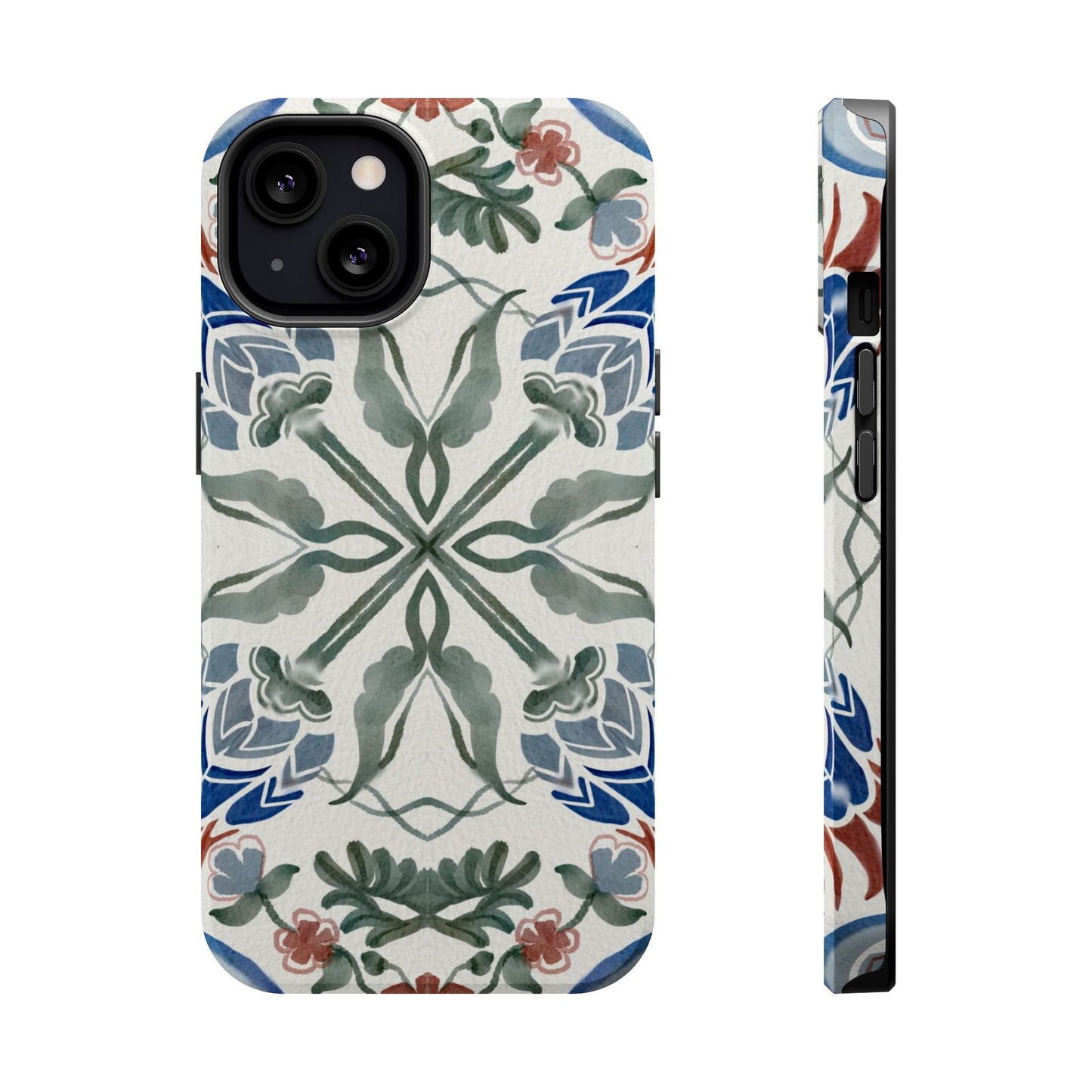 Blue flowers Iphone Magnetic Tough Cases