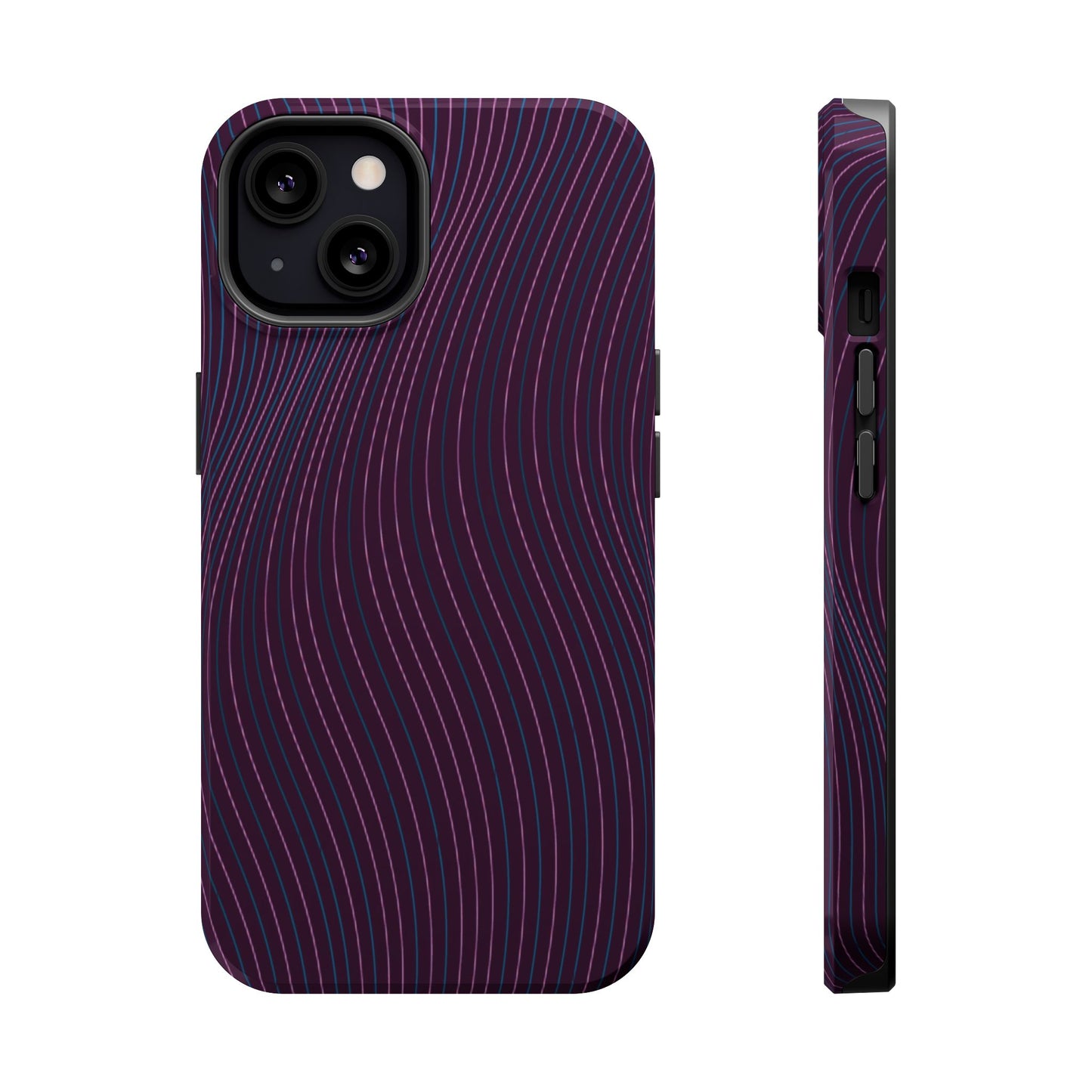 Purple Line Pattern Design - Iphone Magnetic Tough Case