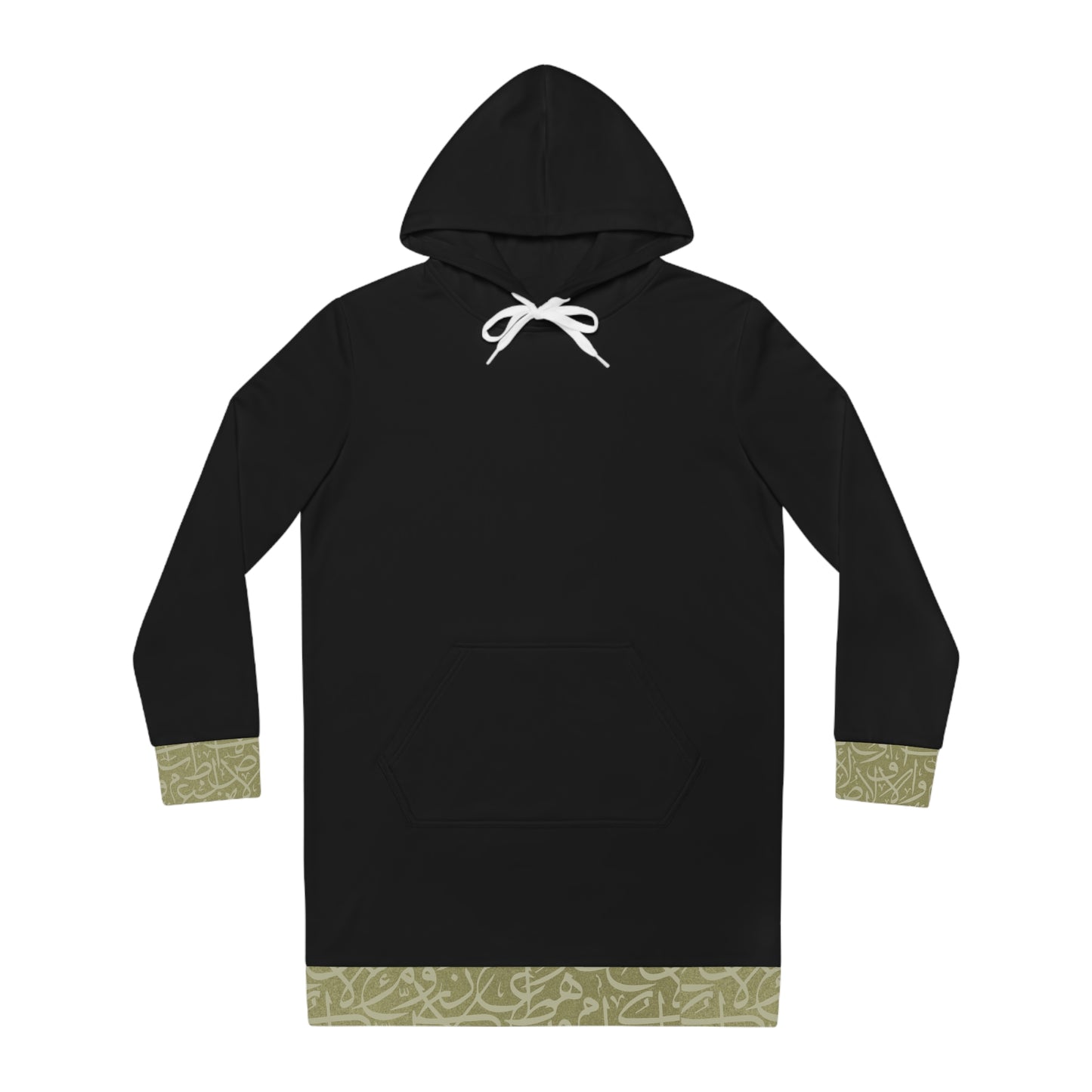 Olive green Arabic calligraphy Design - Stylish Women's Hoodie Dress