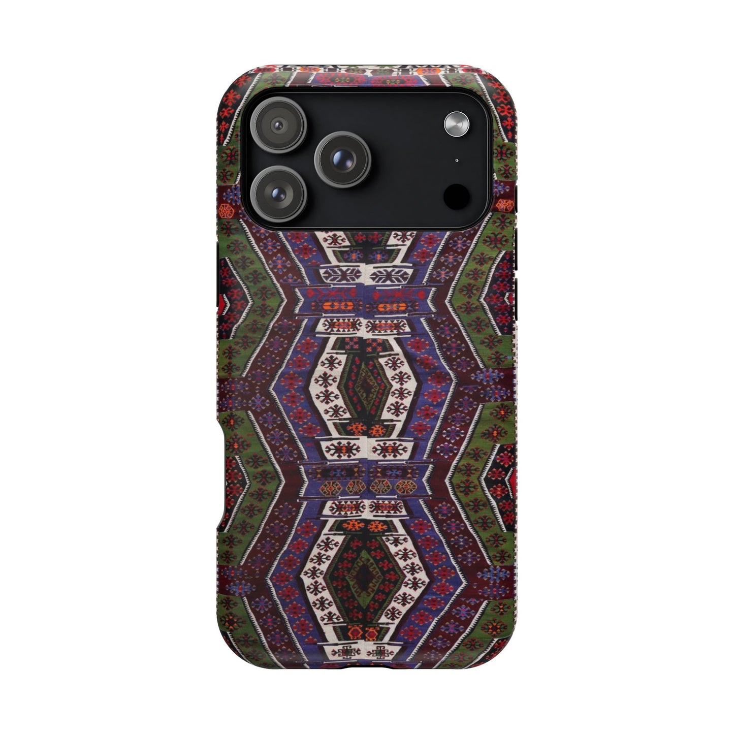 Purple and Green Geometric Design - Iphone Magnetic Tough Case