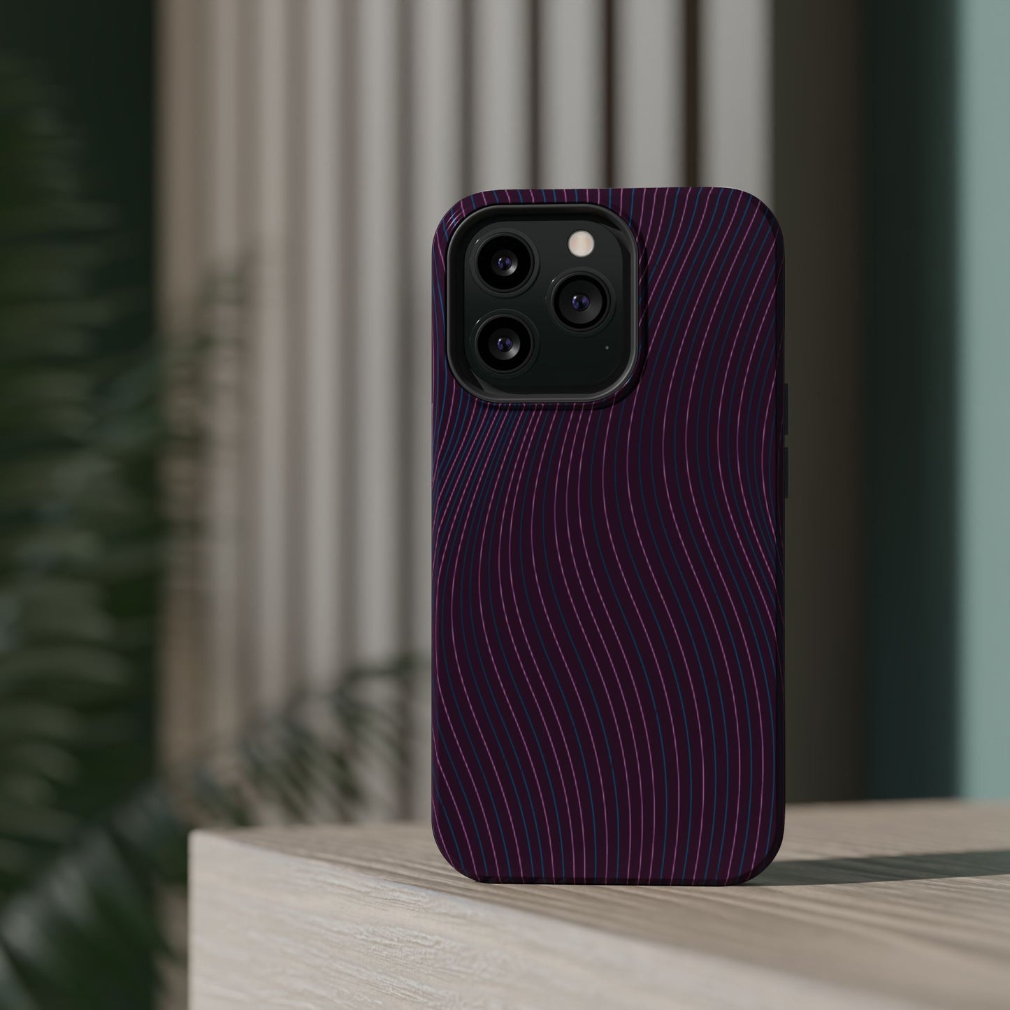 Purple Line Pattern Design - Iphone Magnetic Tough Case