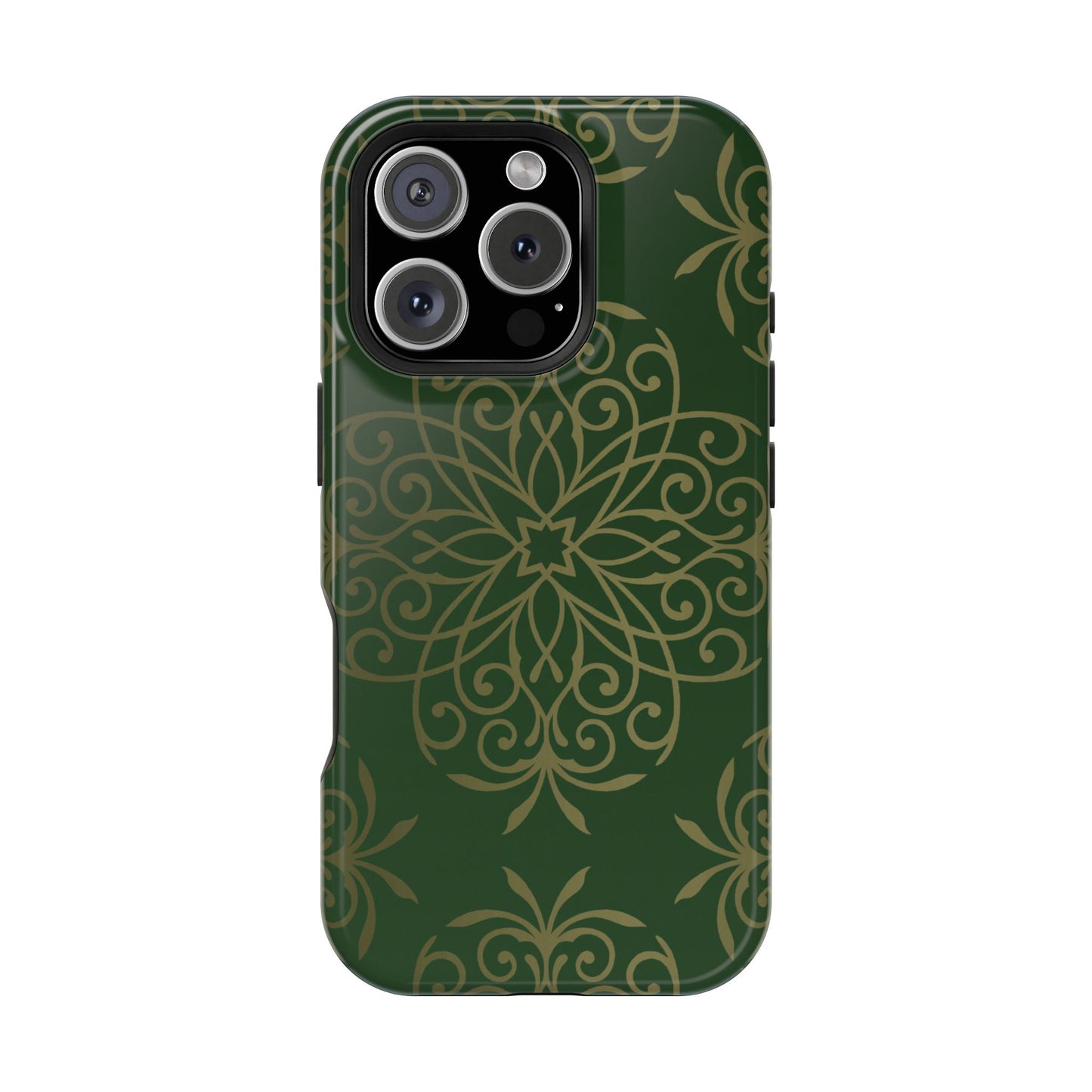 Gold and Green Flowery Design - Iphone Magnetic Tough Case