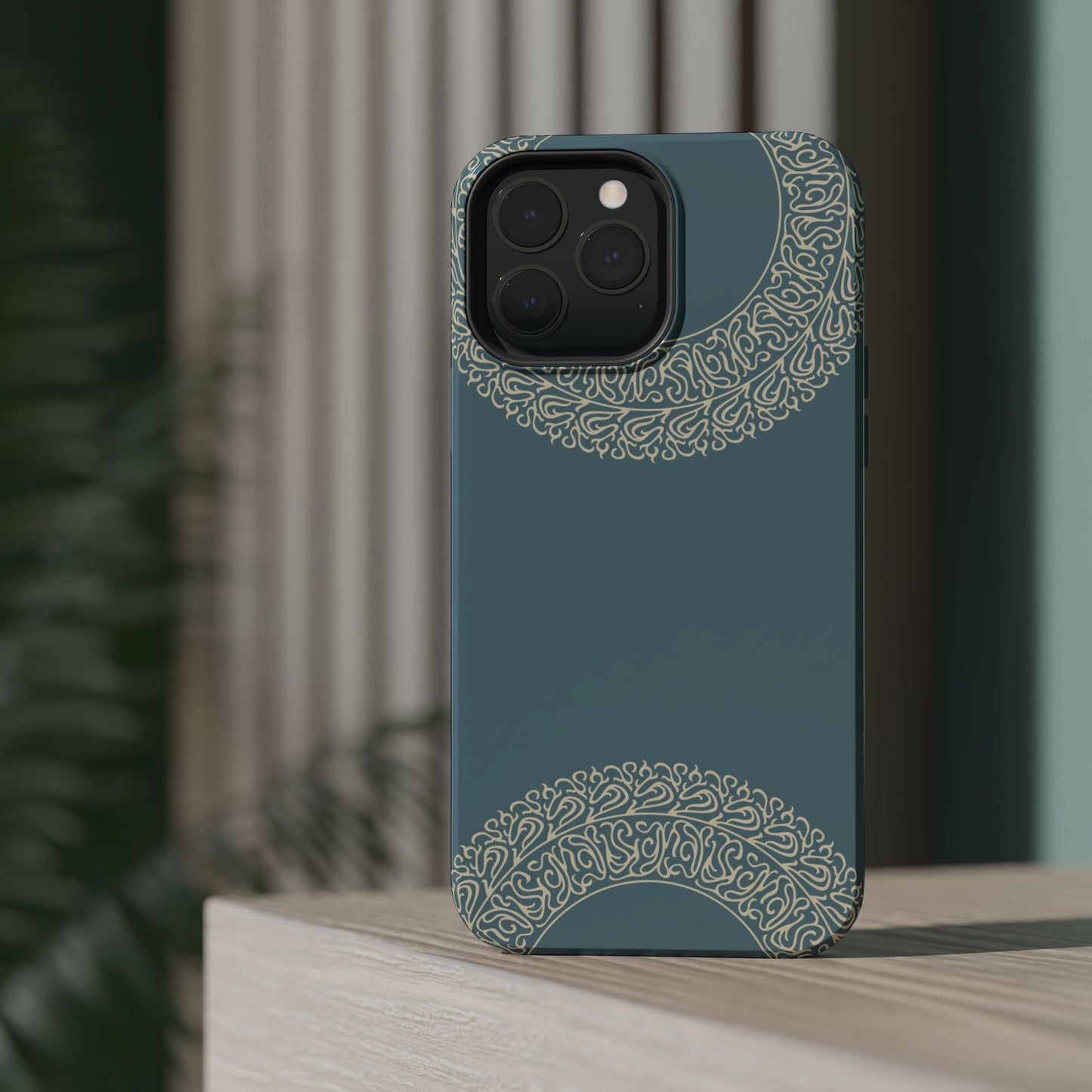 Beige geometric circle Design - Iphone Magnetic Tough Case