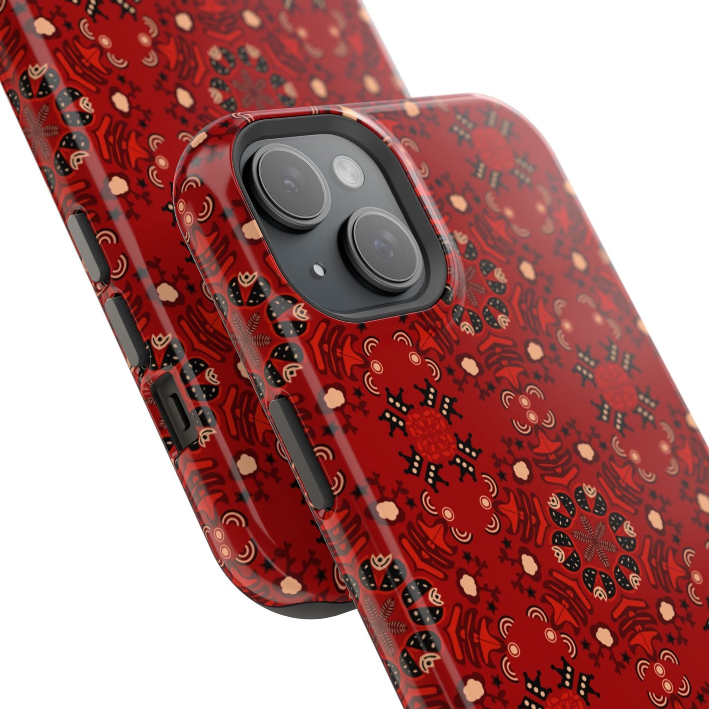 Red geometric Design - Iphone Magnetic Tough Case