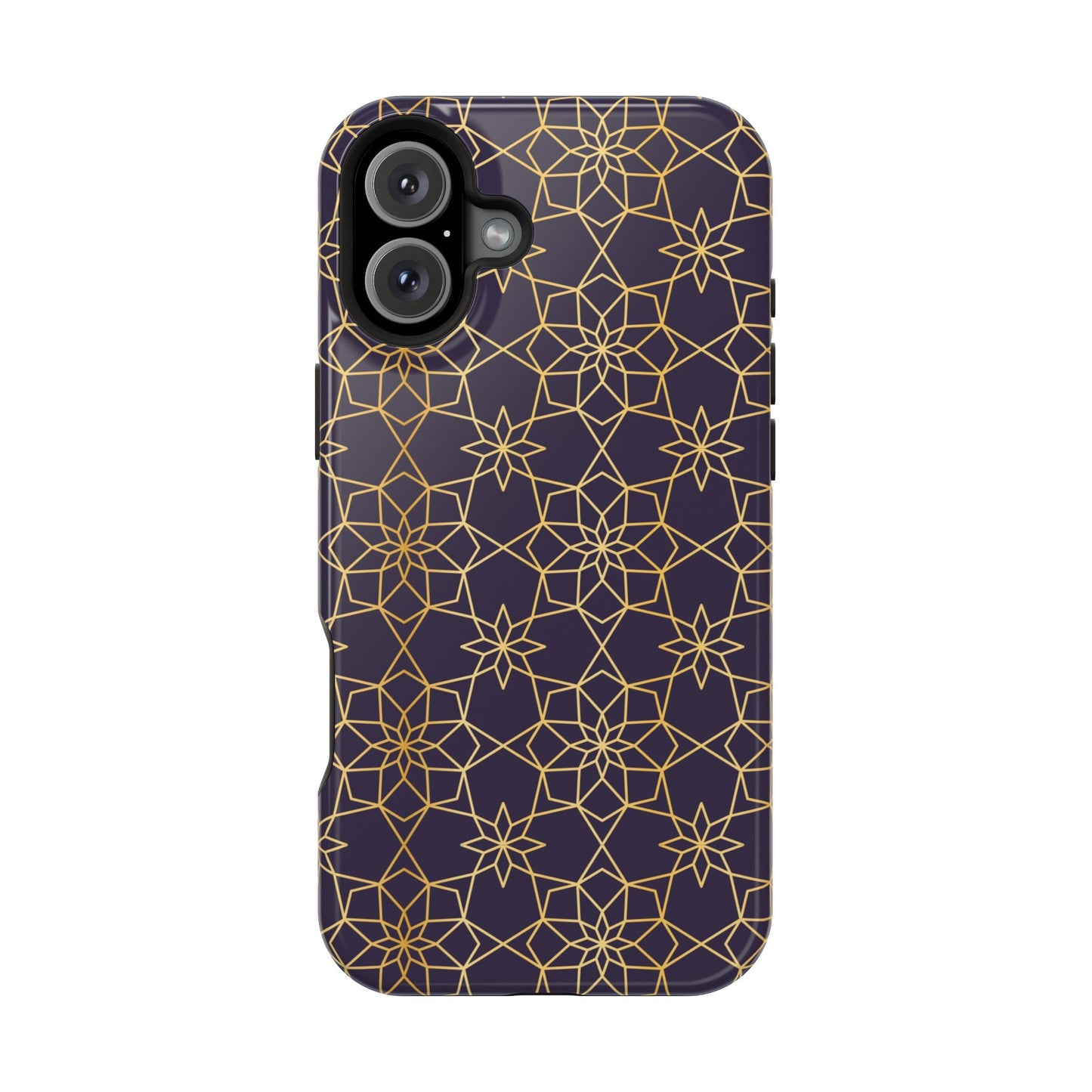 Gold and Purple Geometric Design Iphone Magnetic Tough Case