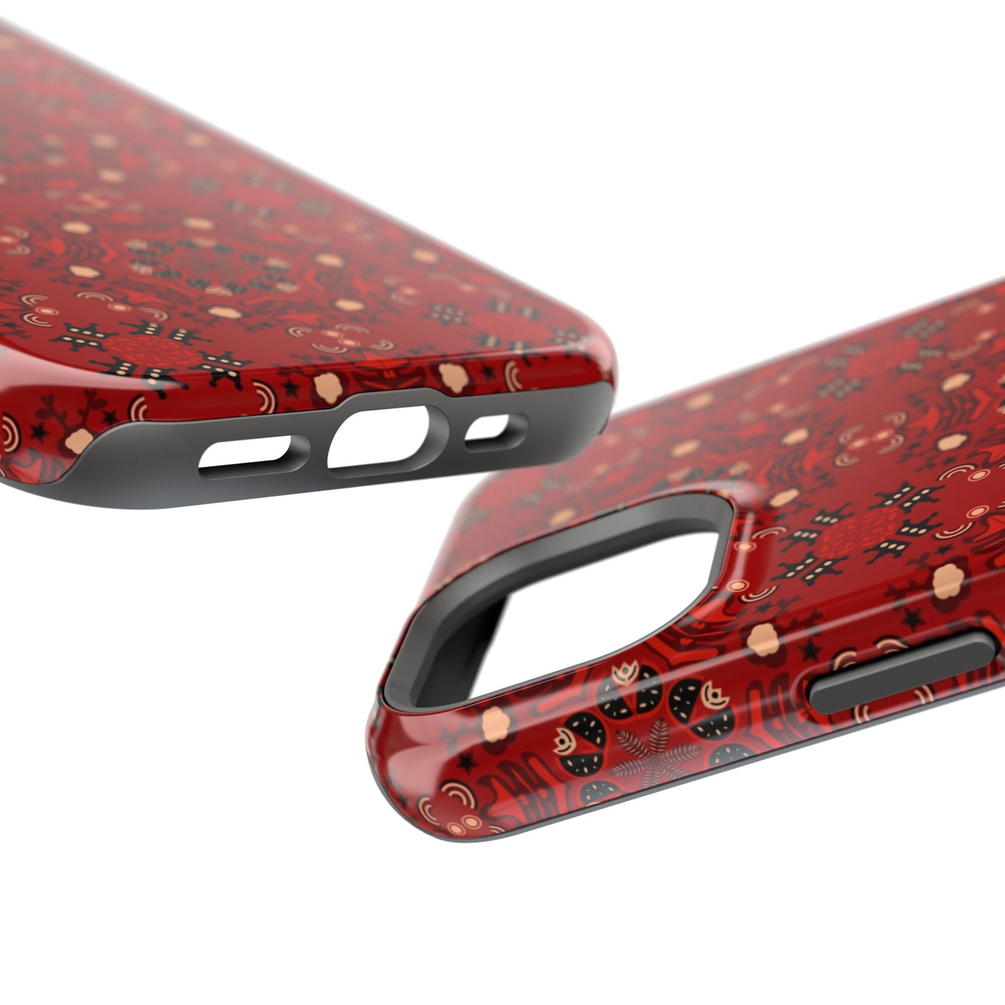 Red geometric Design - Iphone Magnetic Tough Case
