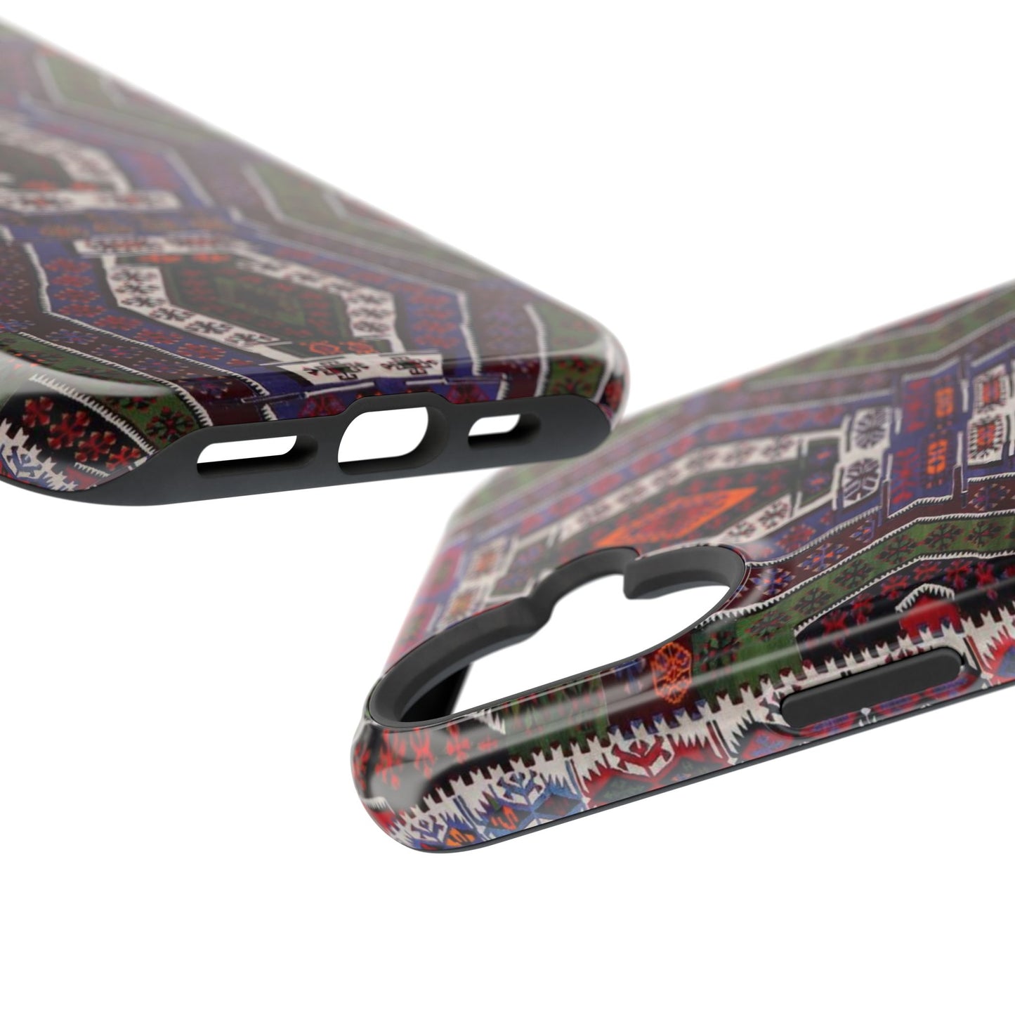 Purple and Green Geometric Design - Iphone Magnetic Tough Case