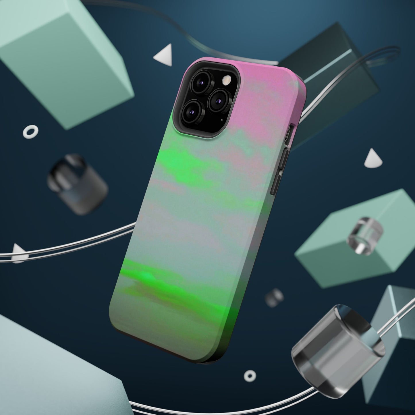 Green and pink sky Design - Iphone Magnetic Tough Case